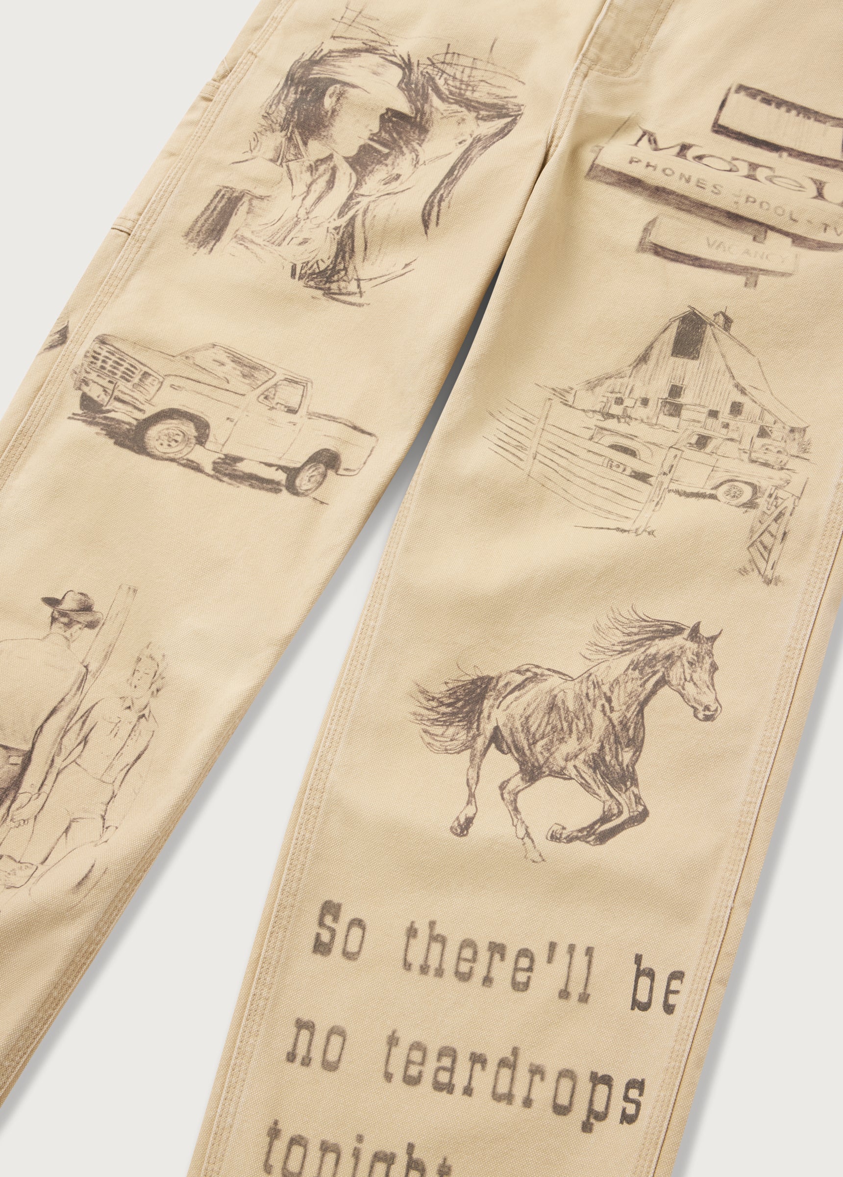 All Over Print Painters Pant | Tan - Image 3
