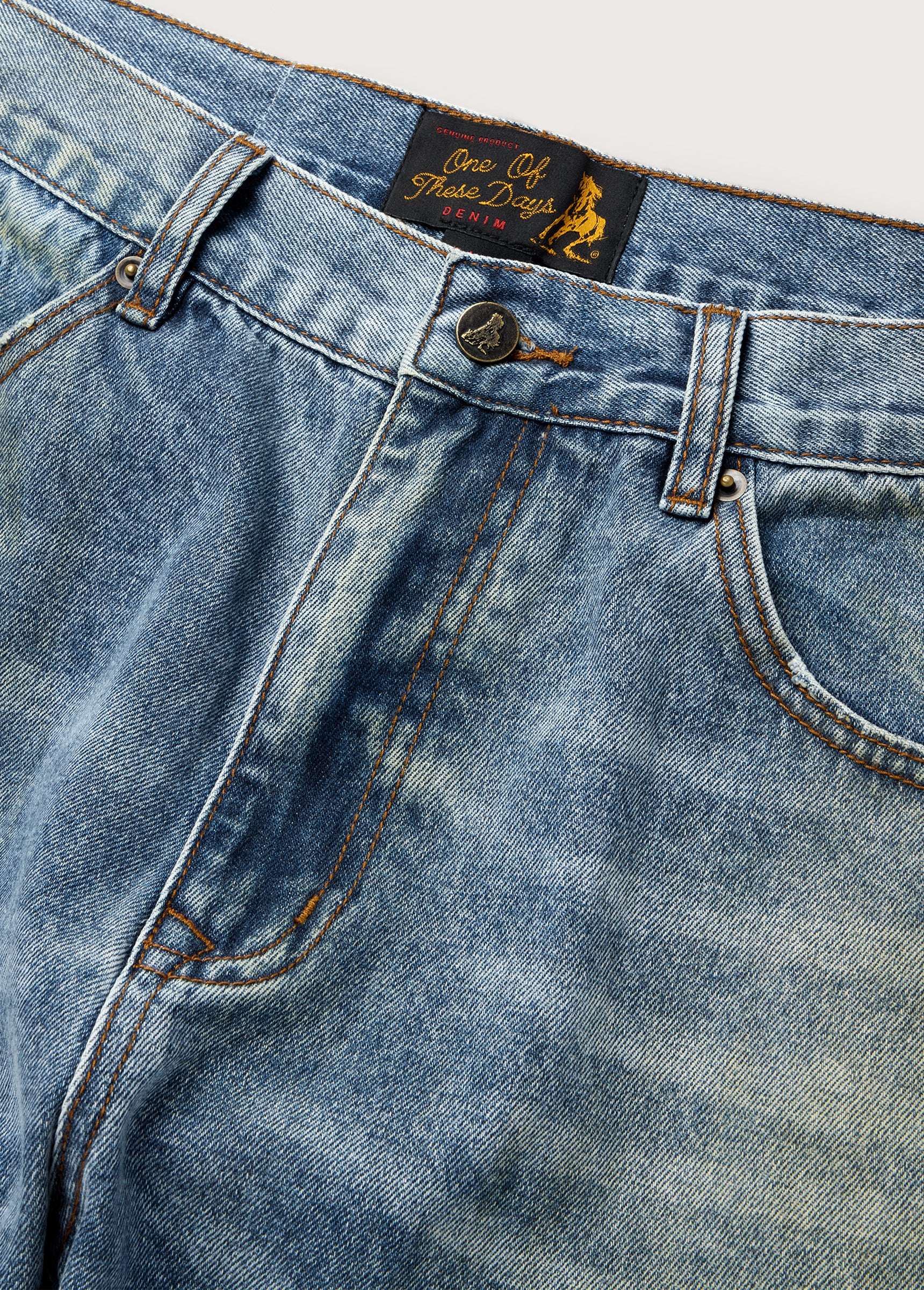 All Over Print Straight Leg Jeans | Indigo - Image 3