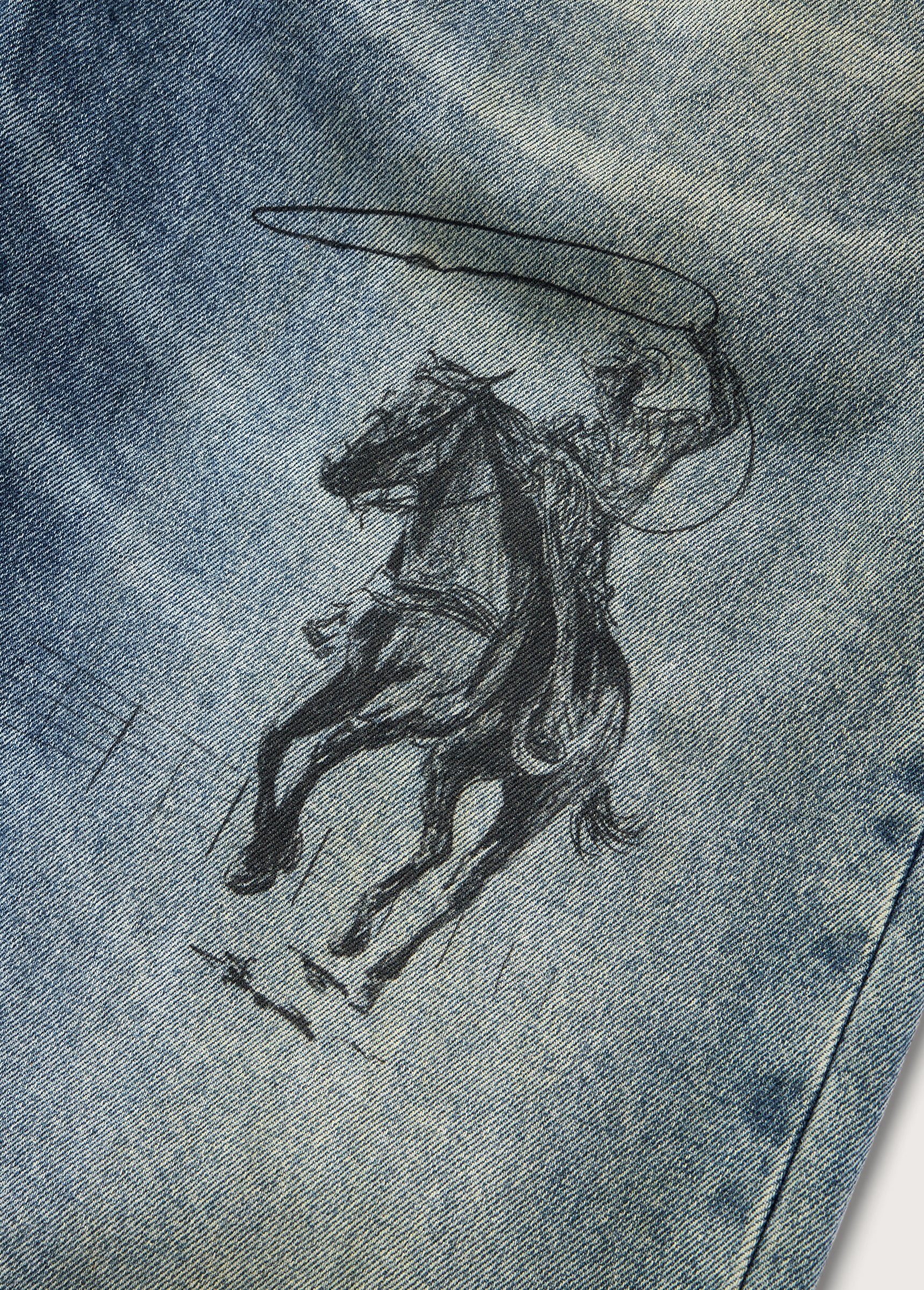 All Over Print Straight Leg Jeans | Indigo - Image 4