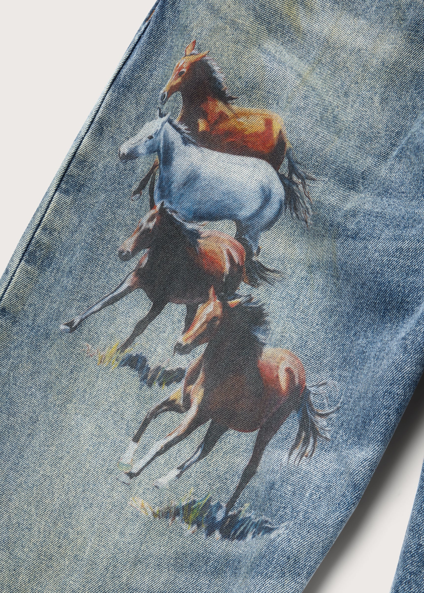 All Over Print Straight Leg Jeans | Indigo - Image 5