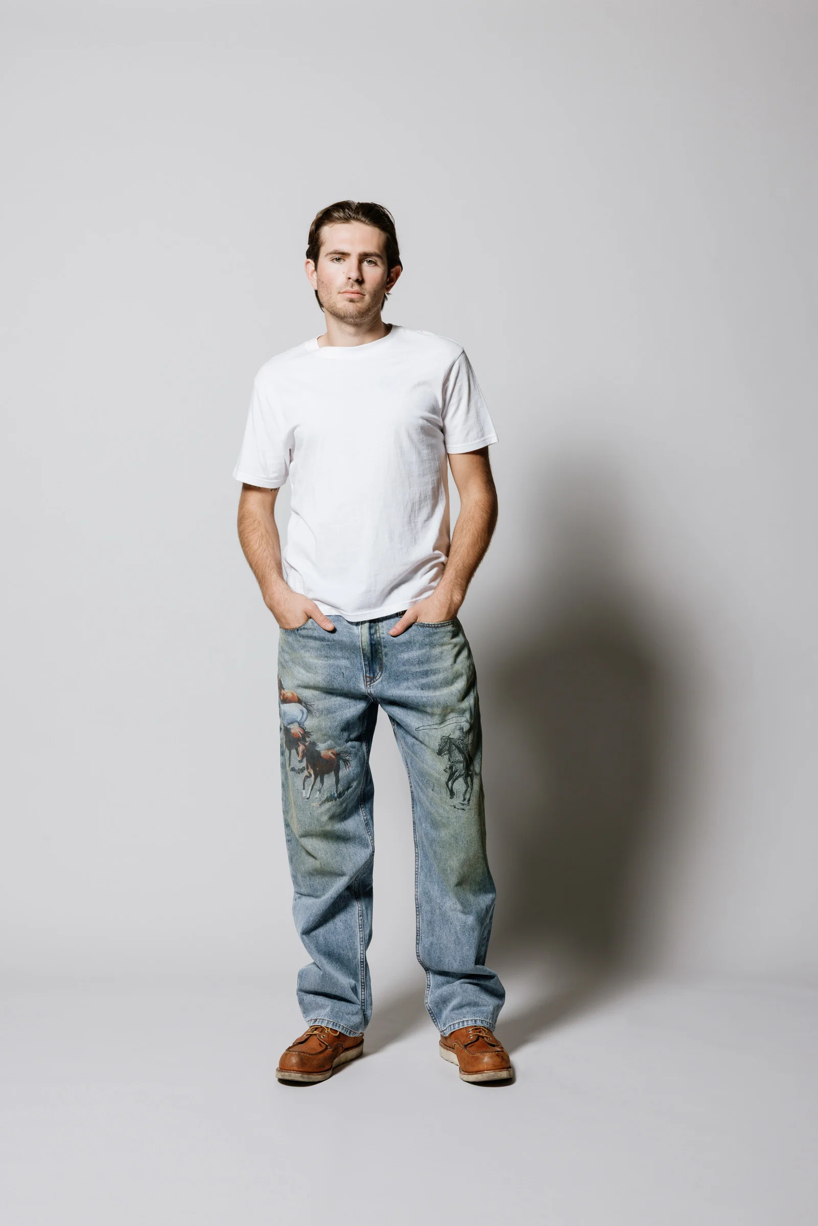 All Over Print Straight Leg Jeans | Indigo - Image 7