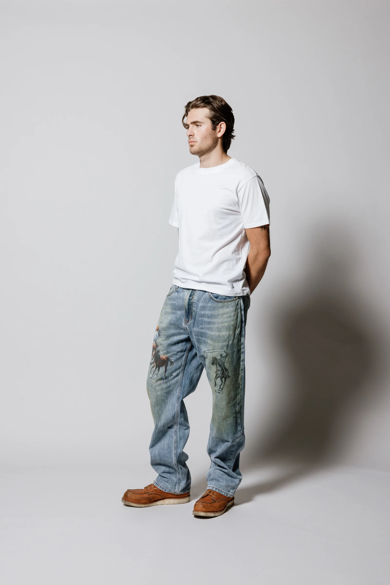All Over Print Straight Leg Jeans | Indigo - Image 8