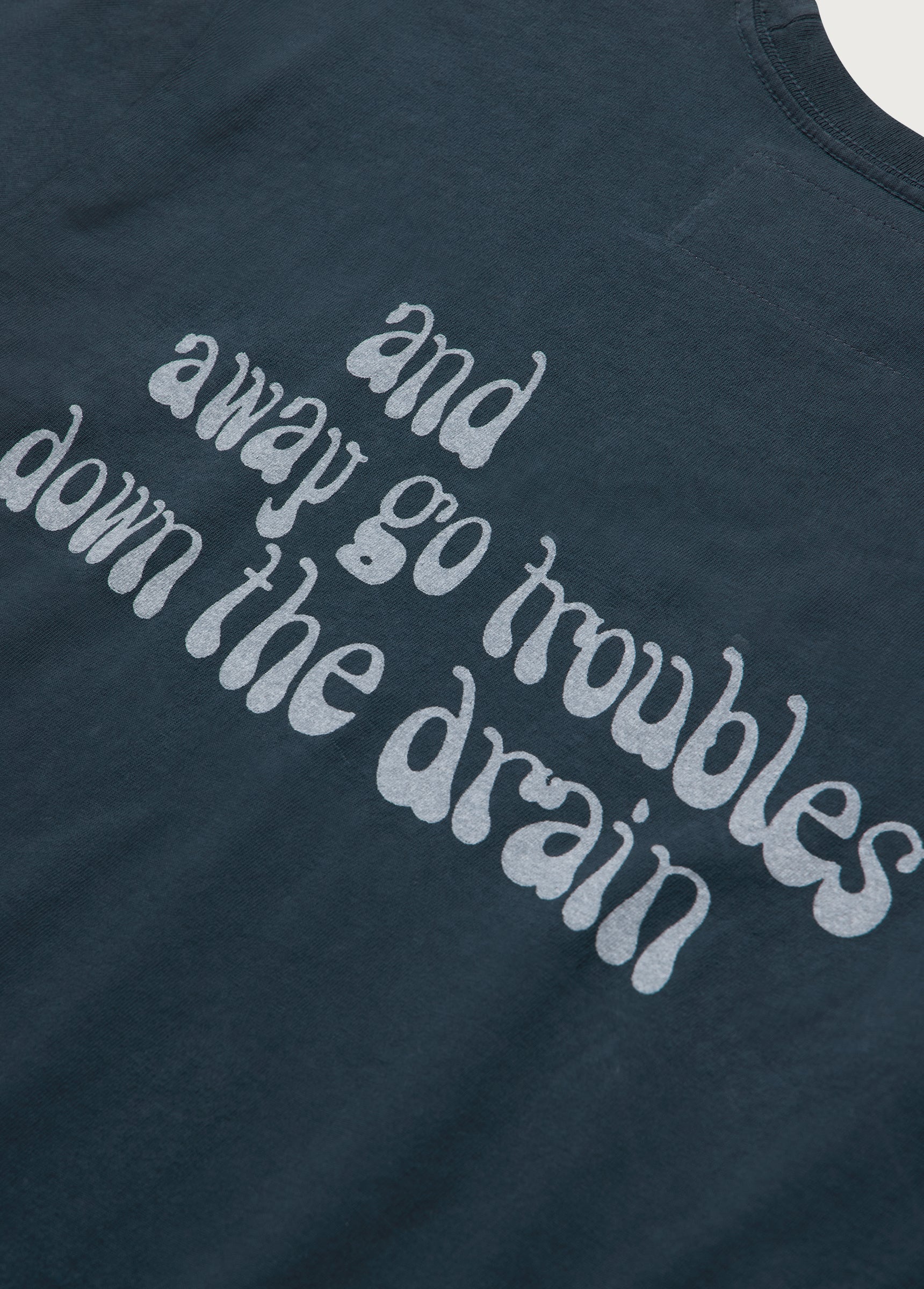 Away Go Troubles Tee | Hard Washed Black - Image 4