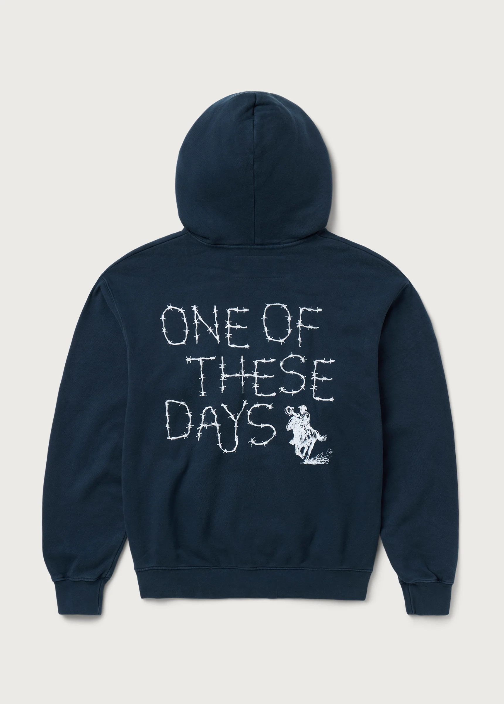 Barbed Zip Up Hoodie | Hard Washed Navy - Image 2