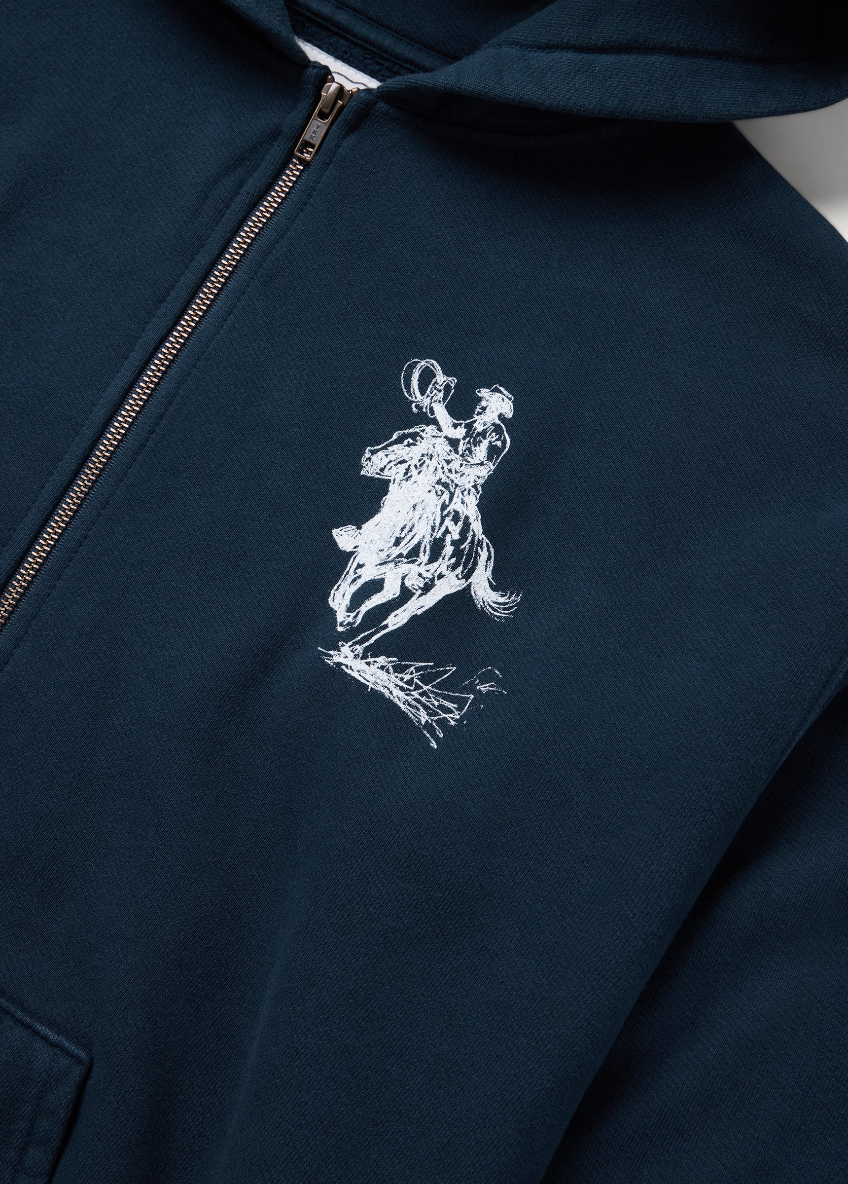 Barbed Zip Up Hoodie | Hard Washed Navy - Image 3