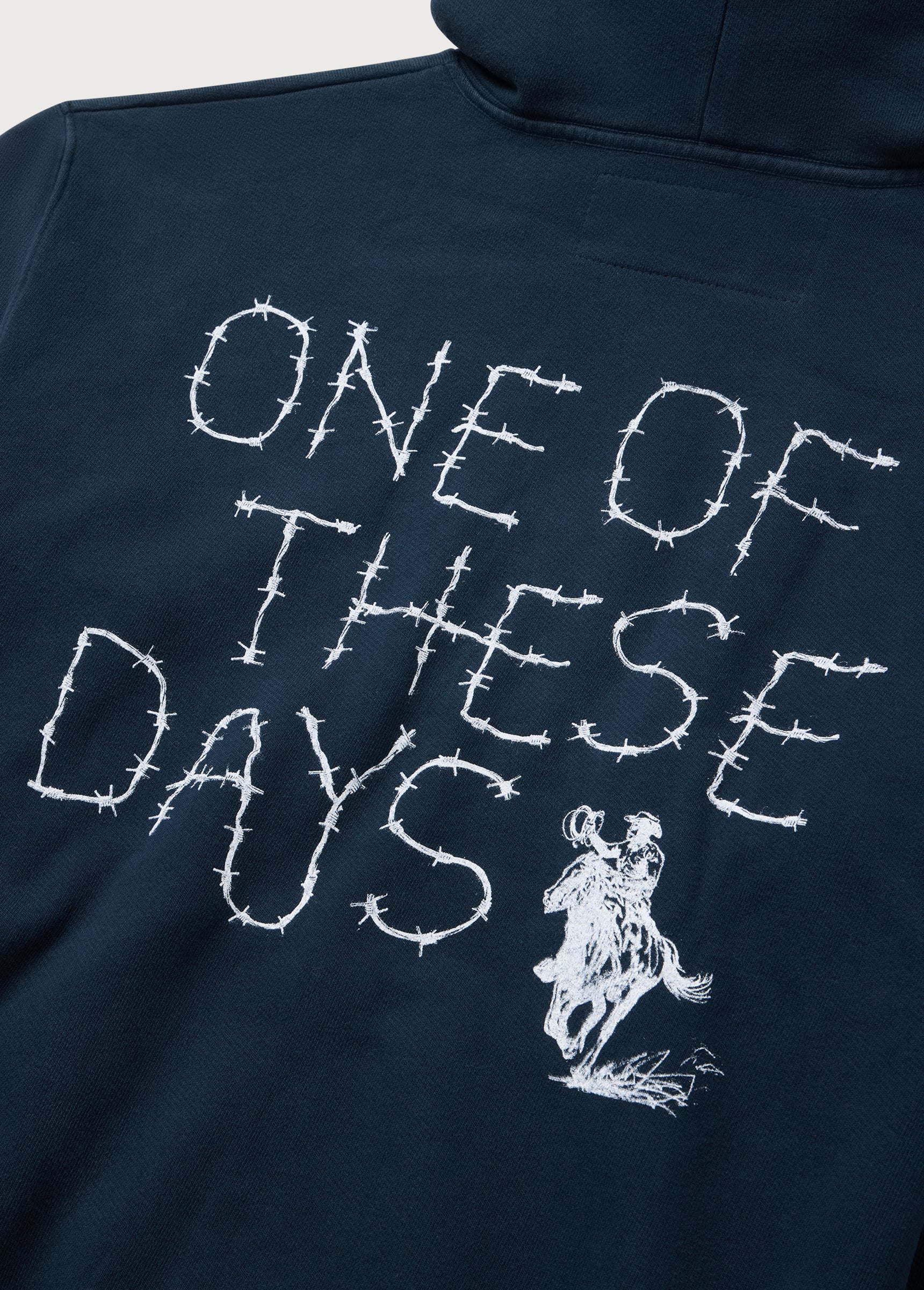Barbed Zip Up Hoodie | Hard Washed Navy - Image 4