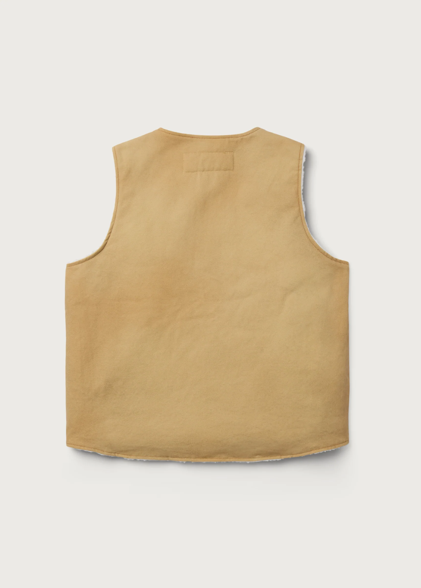 Canvas Sherpa Lined Vest | Washed Tan - Image 2