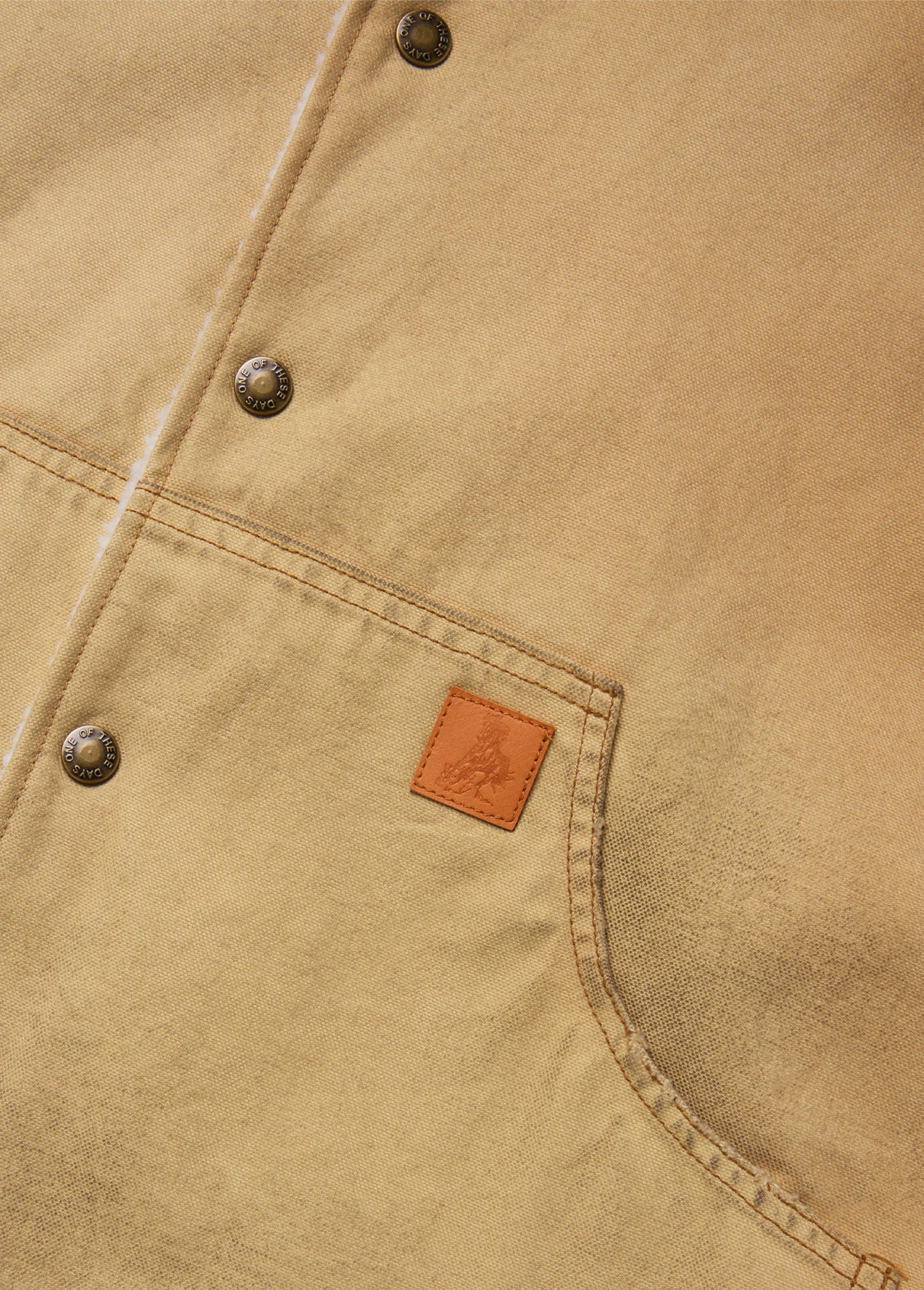 Canvas Sherpa Lined Vest | Washed Tan - Image 3