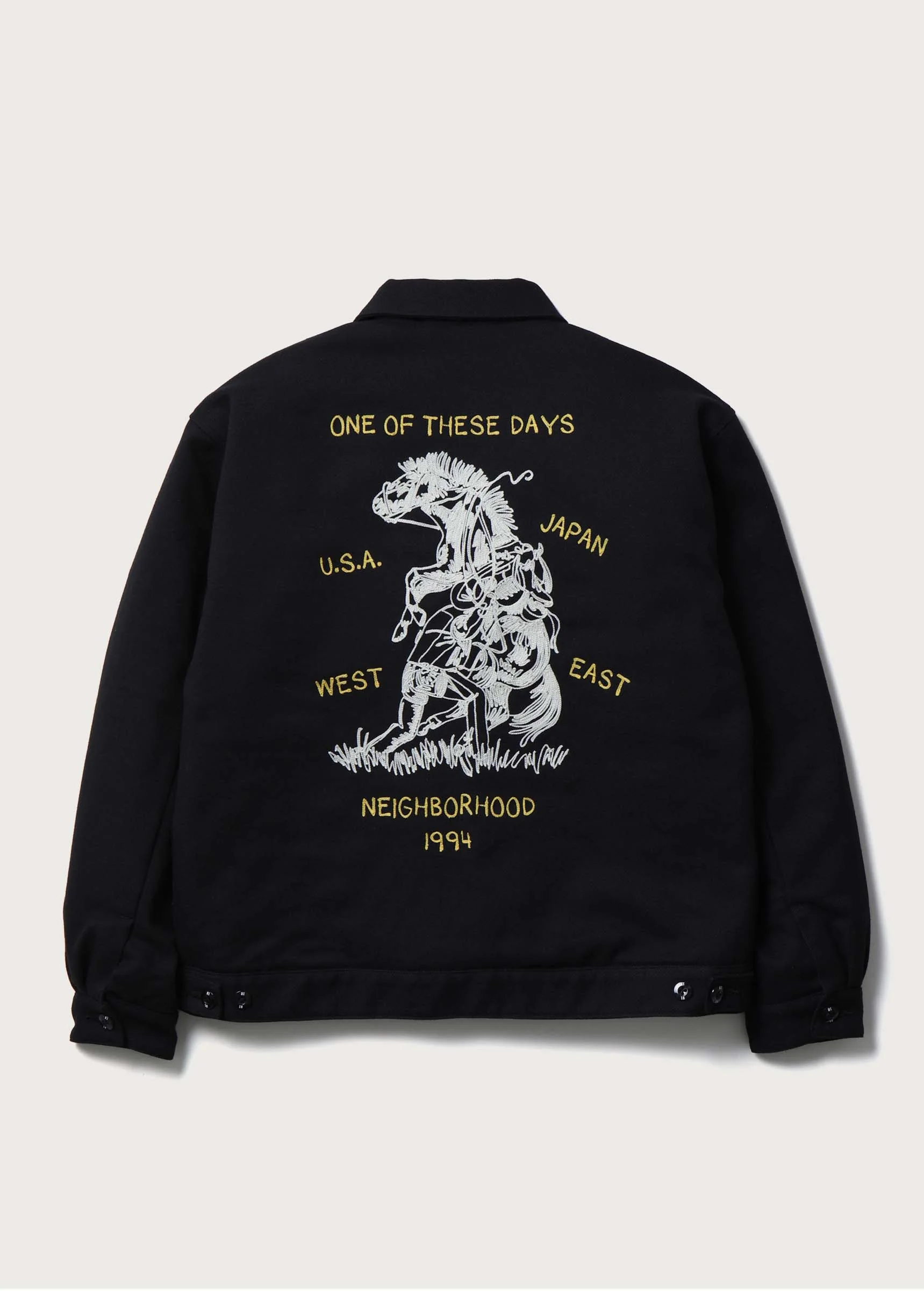 NBHD/OTD - Chain Stitched Souvenir Jacket | Black - Image 2