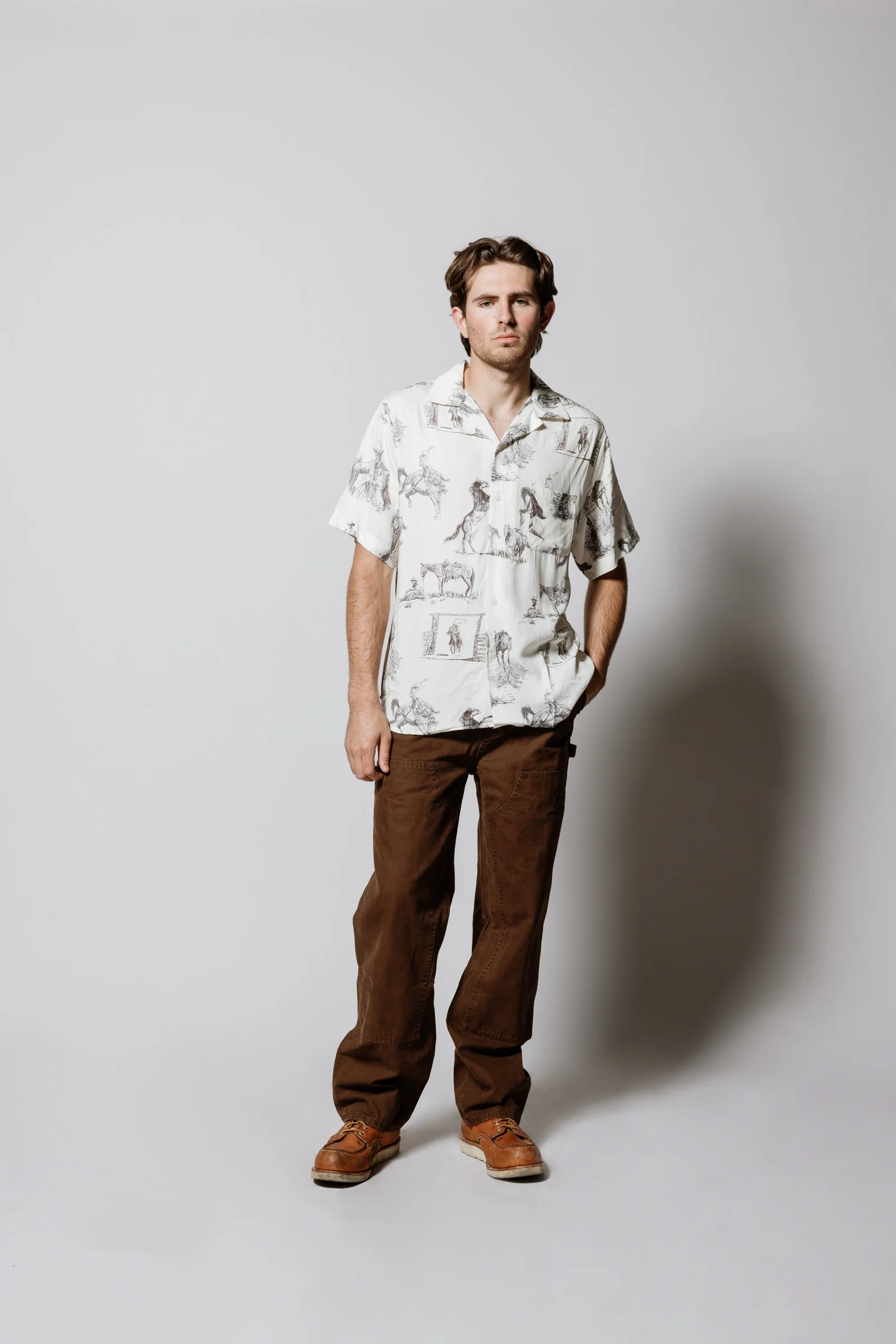 Charcoal Montage Camp Shirt | Bone - Image 4