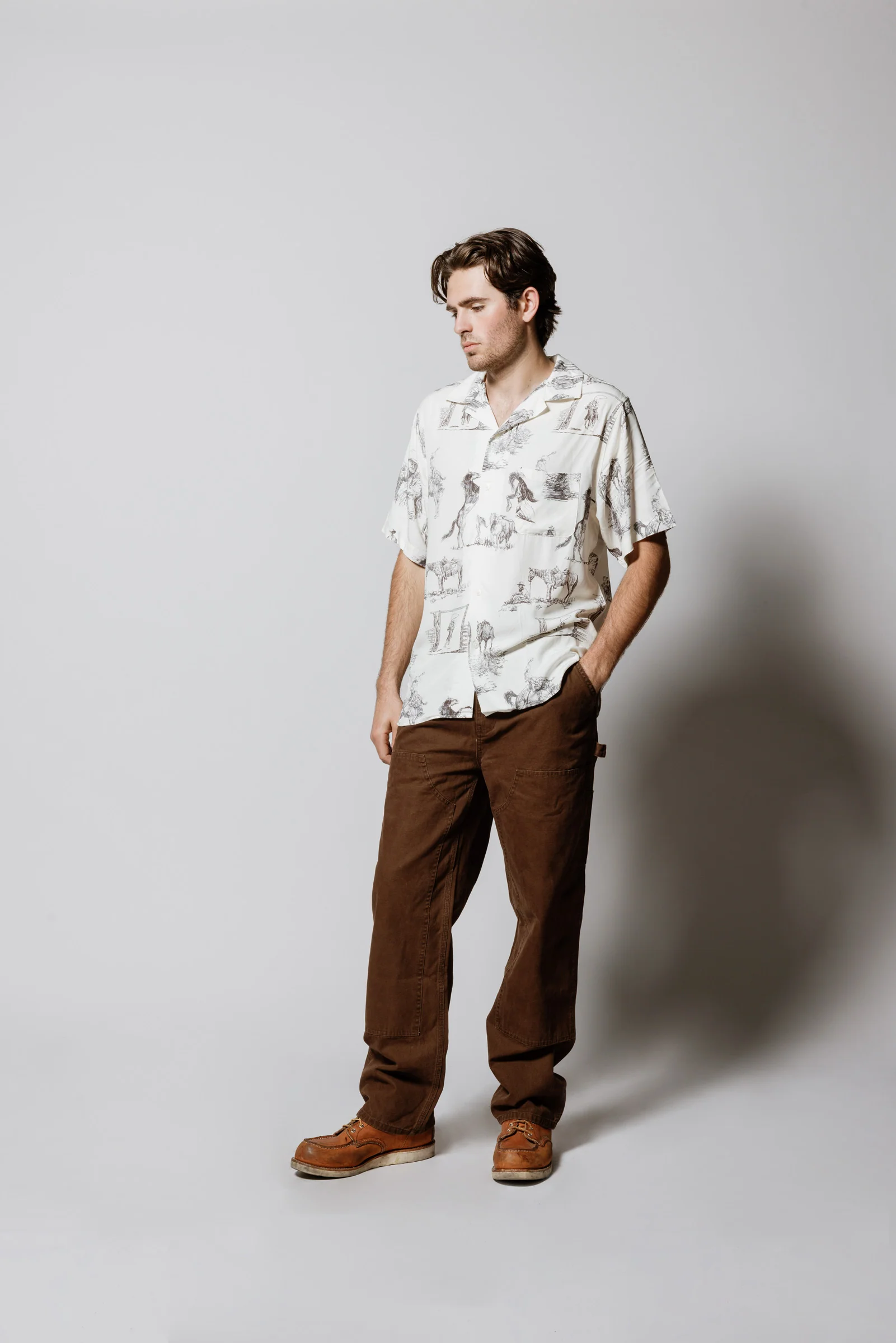 Charcoal Montage Camp Shirt | Bone - Image 5