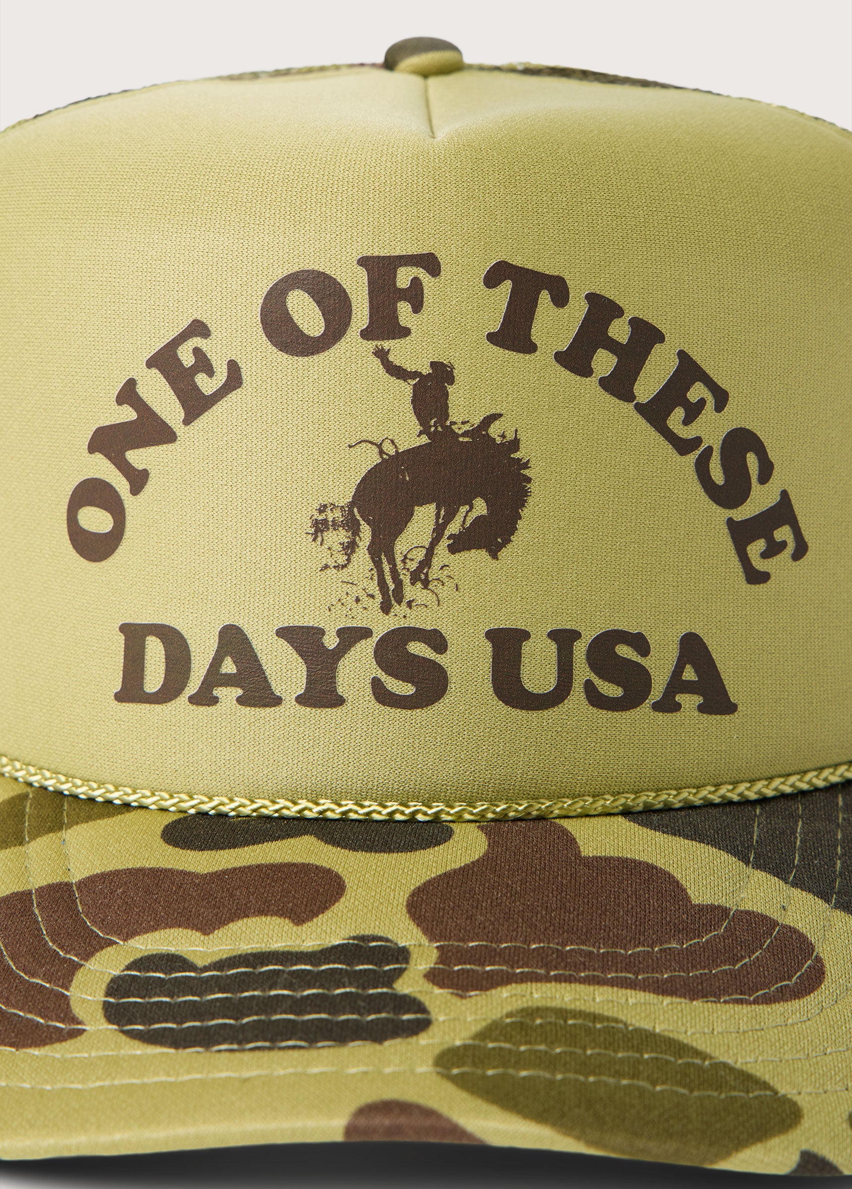 Days USA Foam Trucker Hat | Light Green Camo - Image 3