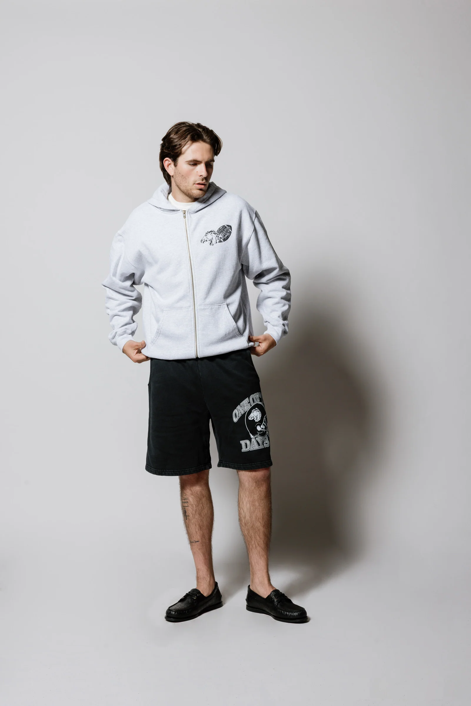Days USA Zip Up Hooded Sweatshirt | Heather Grey - Image 5