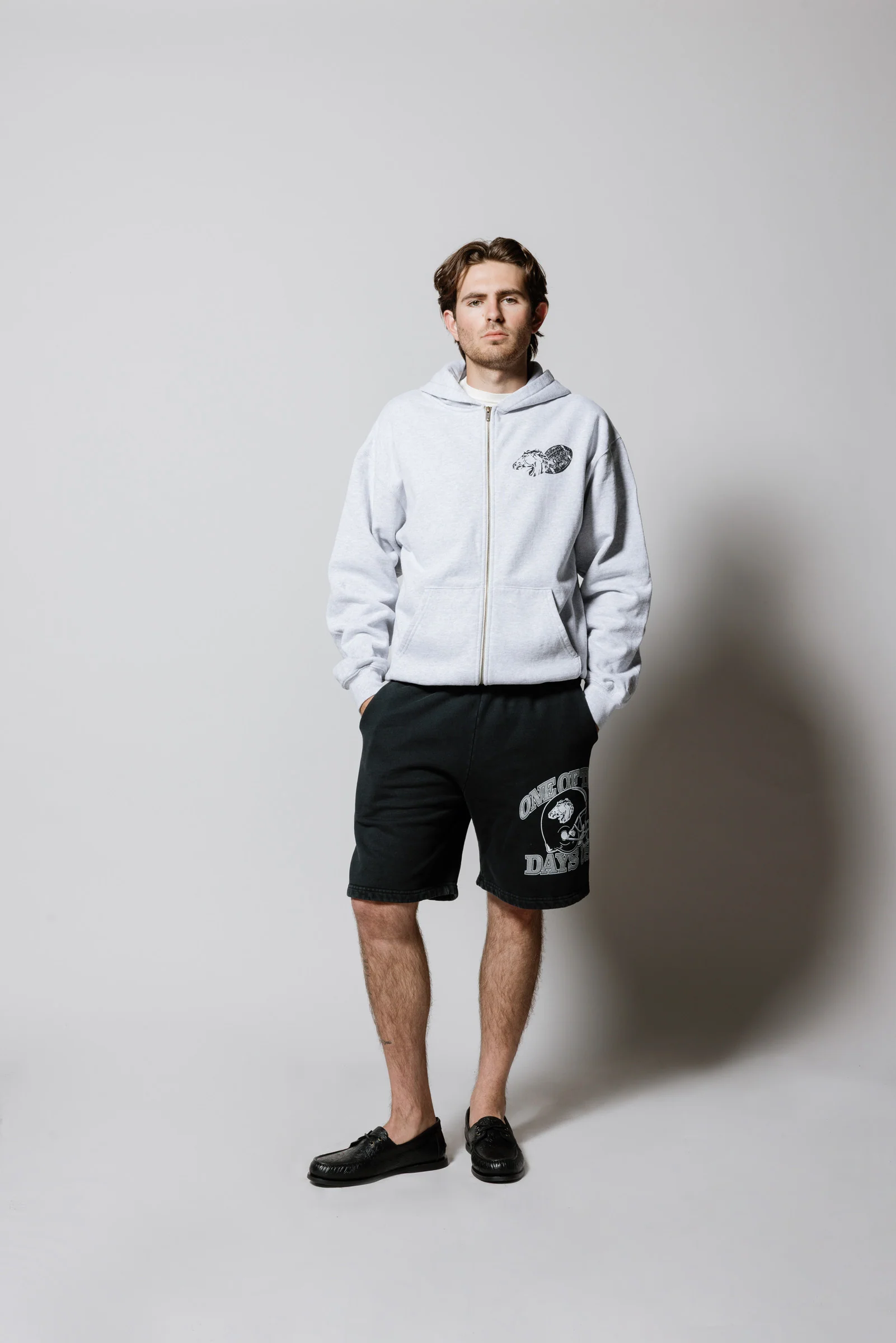 Days USA Zip Up Hooded Sweatshirt | Heather Grey - Image 6