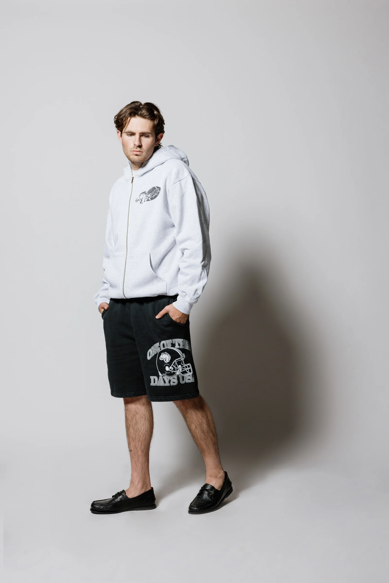 Days USA Zip Up Hooded Sweatshirt | Heather Grey - Image 7