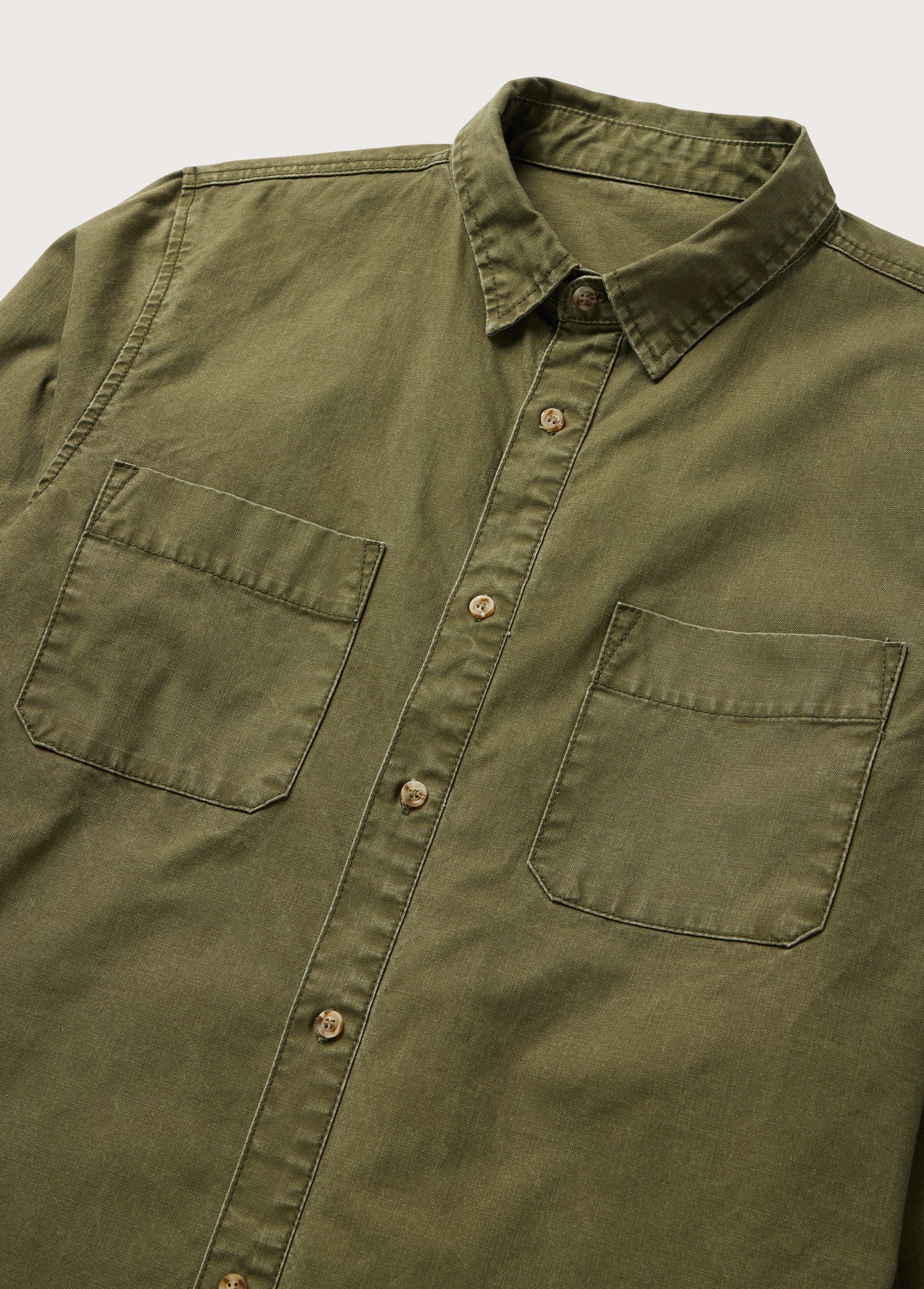Twill Button Down Shirt | Olive - Image 3