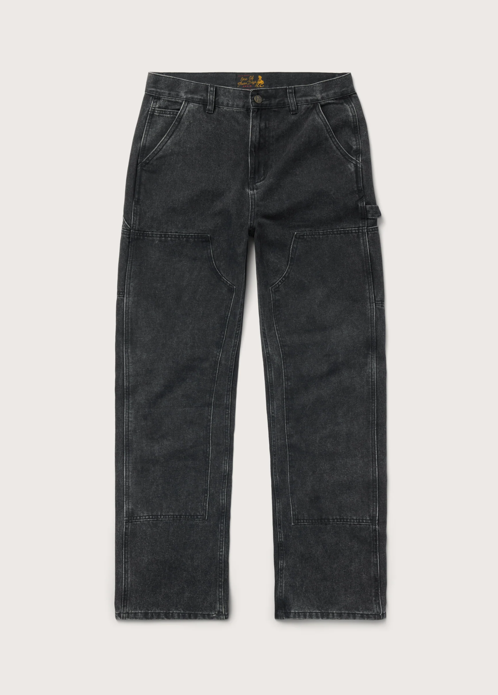 Denim Double Knee Pant | Black