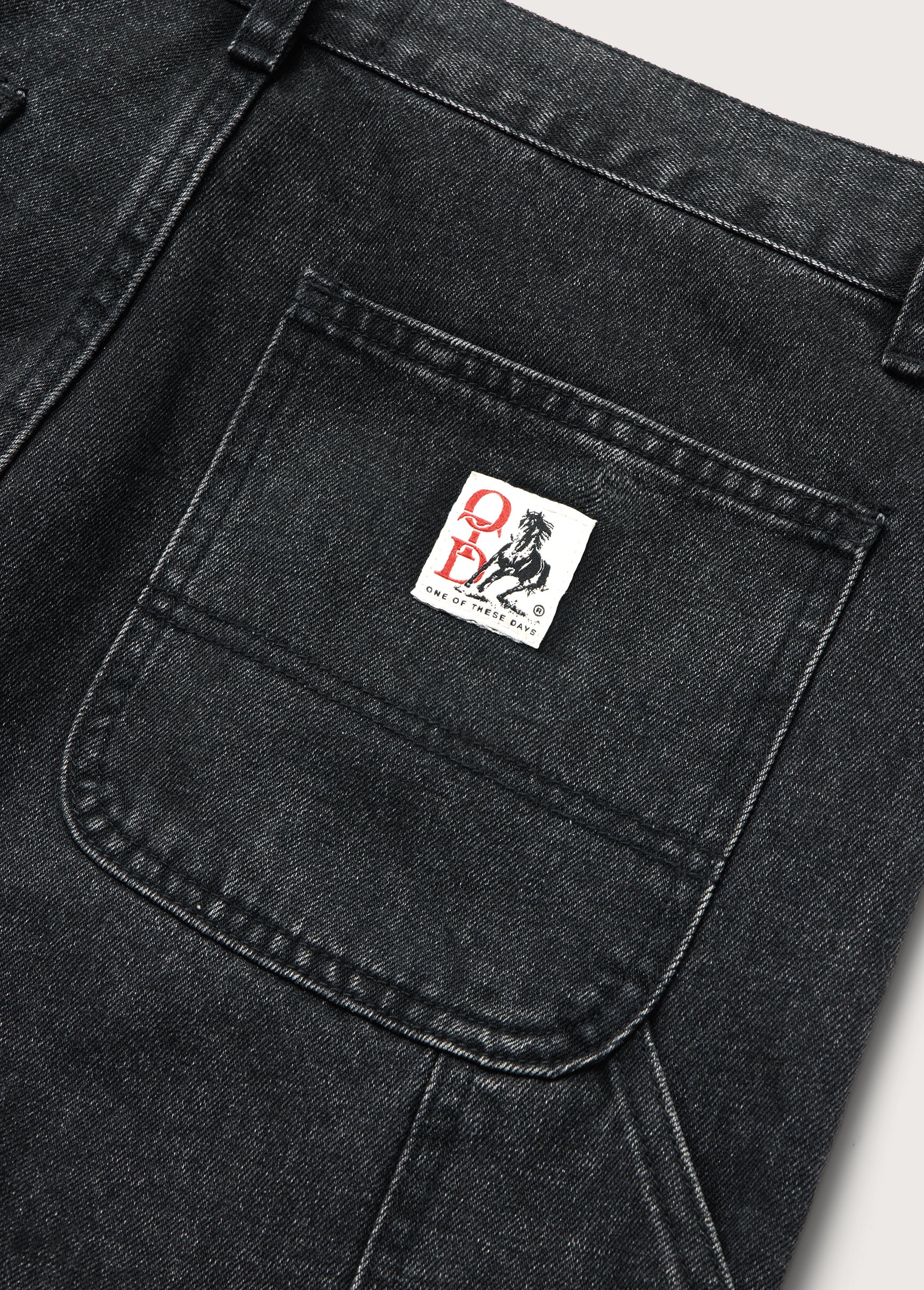 Denim Double Knee Pant | Black - Image 4