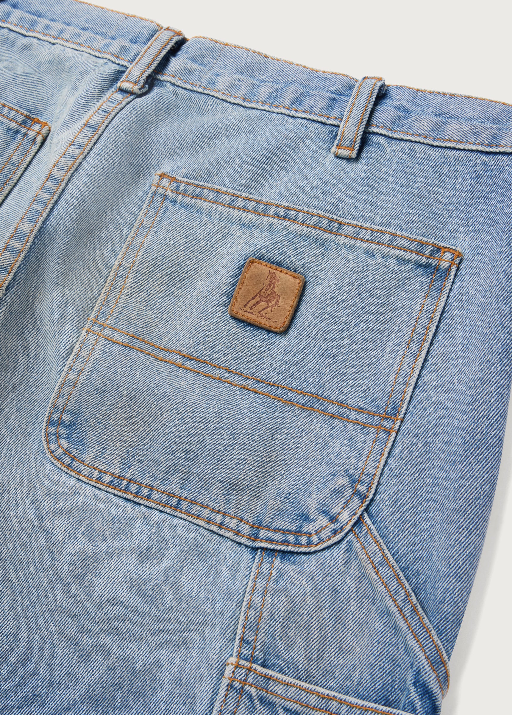 Denim Double Knee Pant | Washed Denim - Image 4