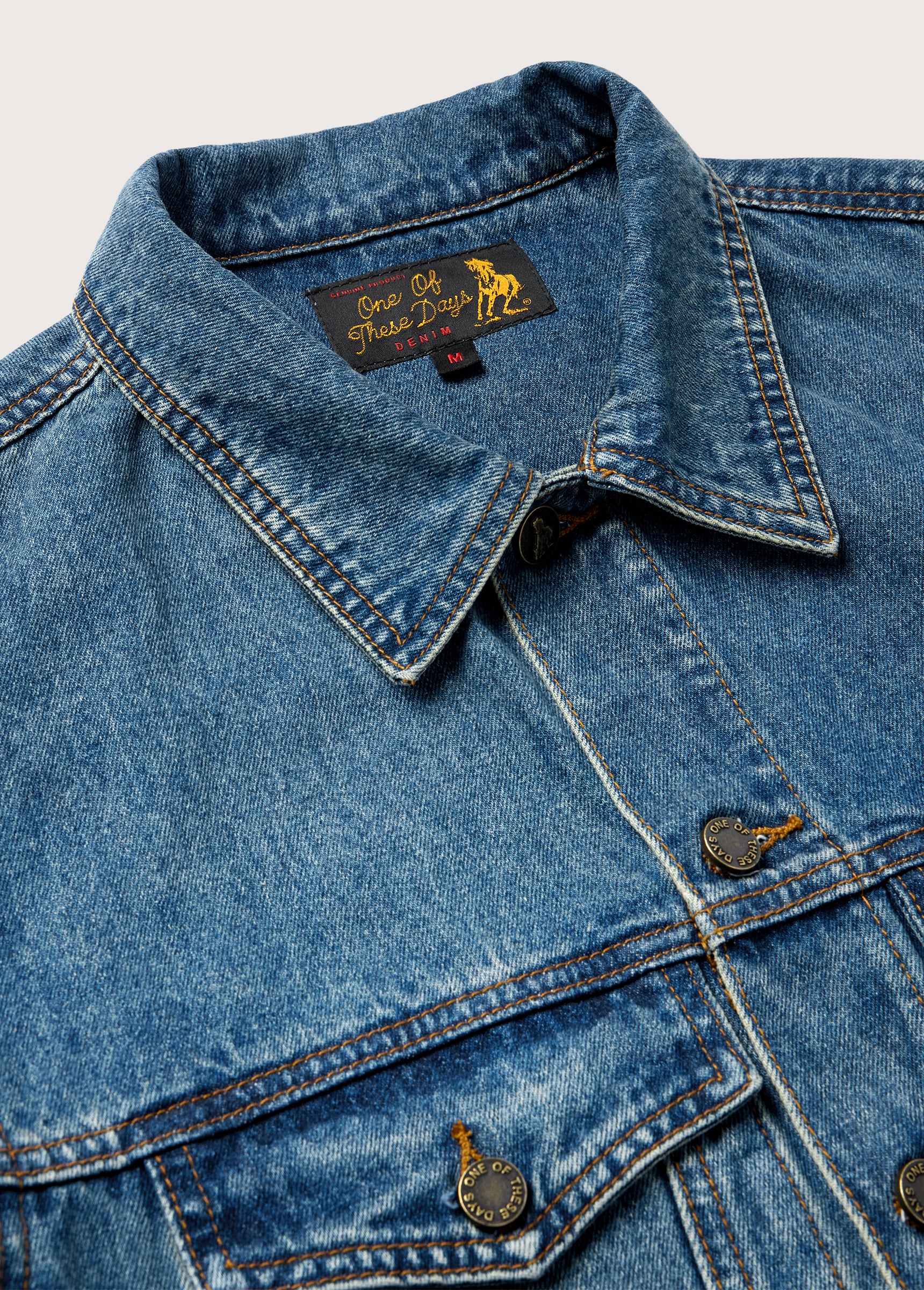 Denim Trucker Jacket | Washed Indigo - Image 3