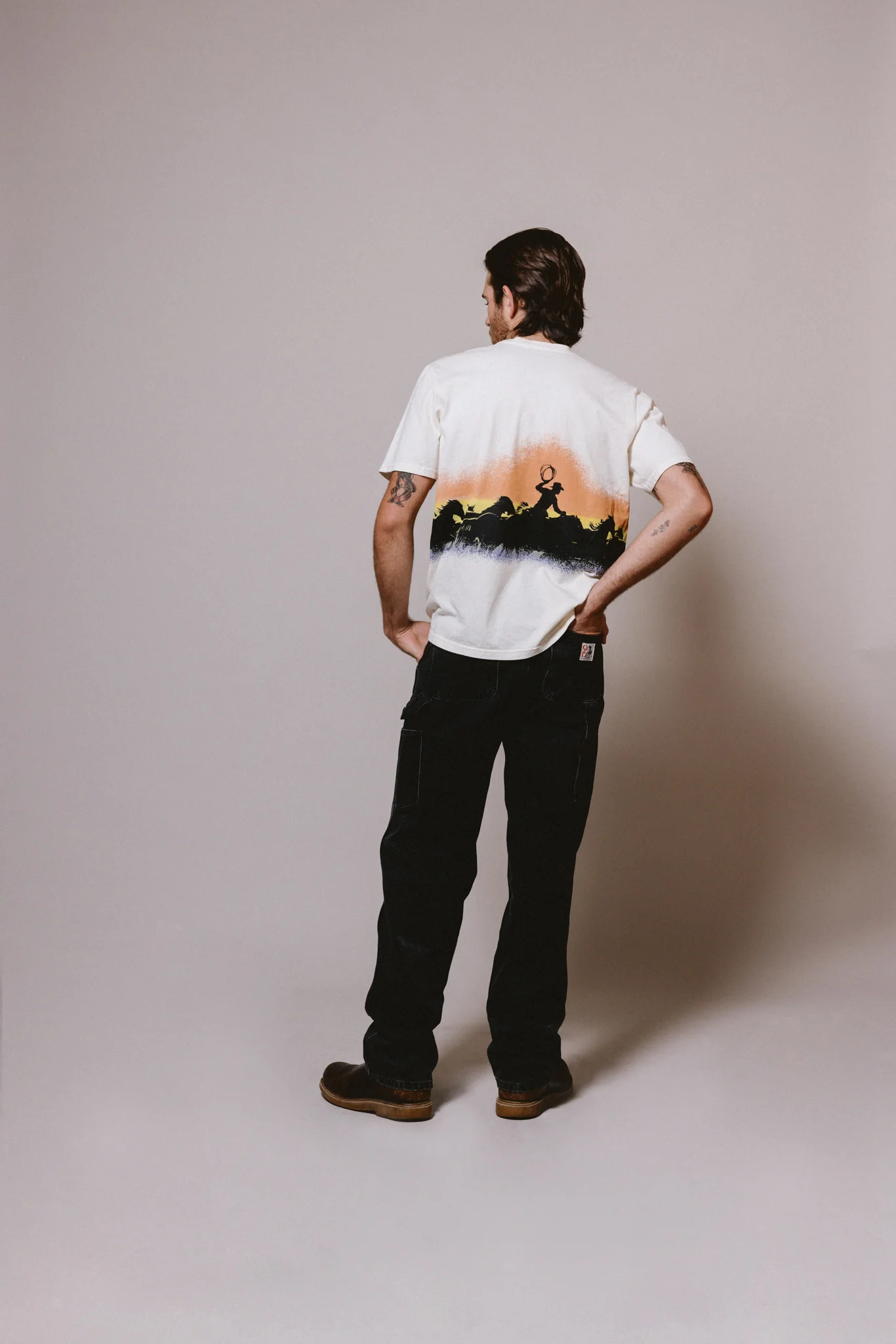 Driftin' Back T-Shirt - Sunset | Bone - Image 6