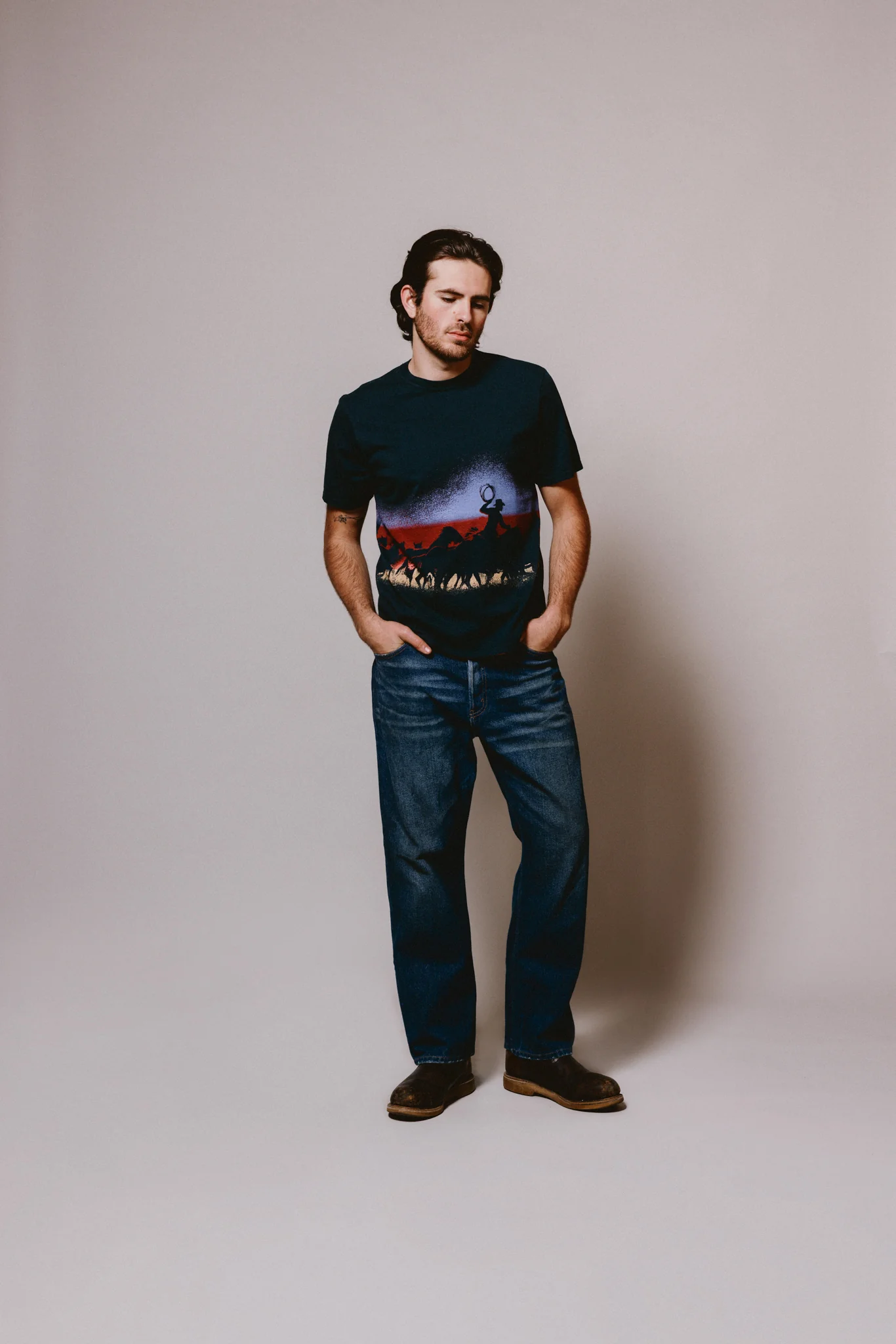 Driftin' Back T-Shirt - Dusk | Hard Washed Black - Image 4