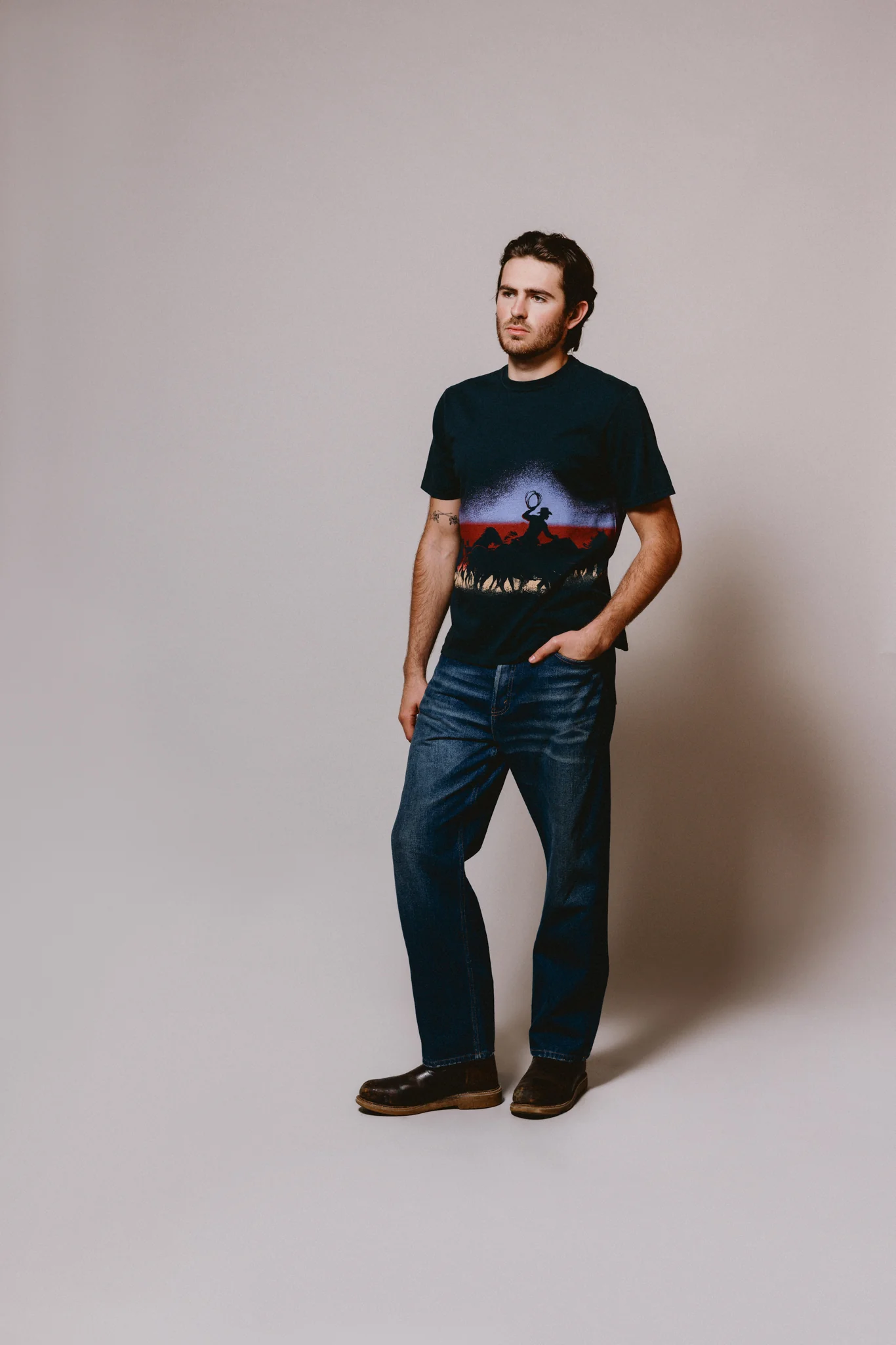 Driftin' Back T-Shirt - Dusk | Hard Washed Black - Image 5