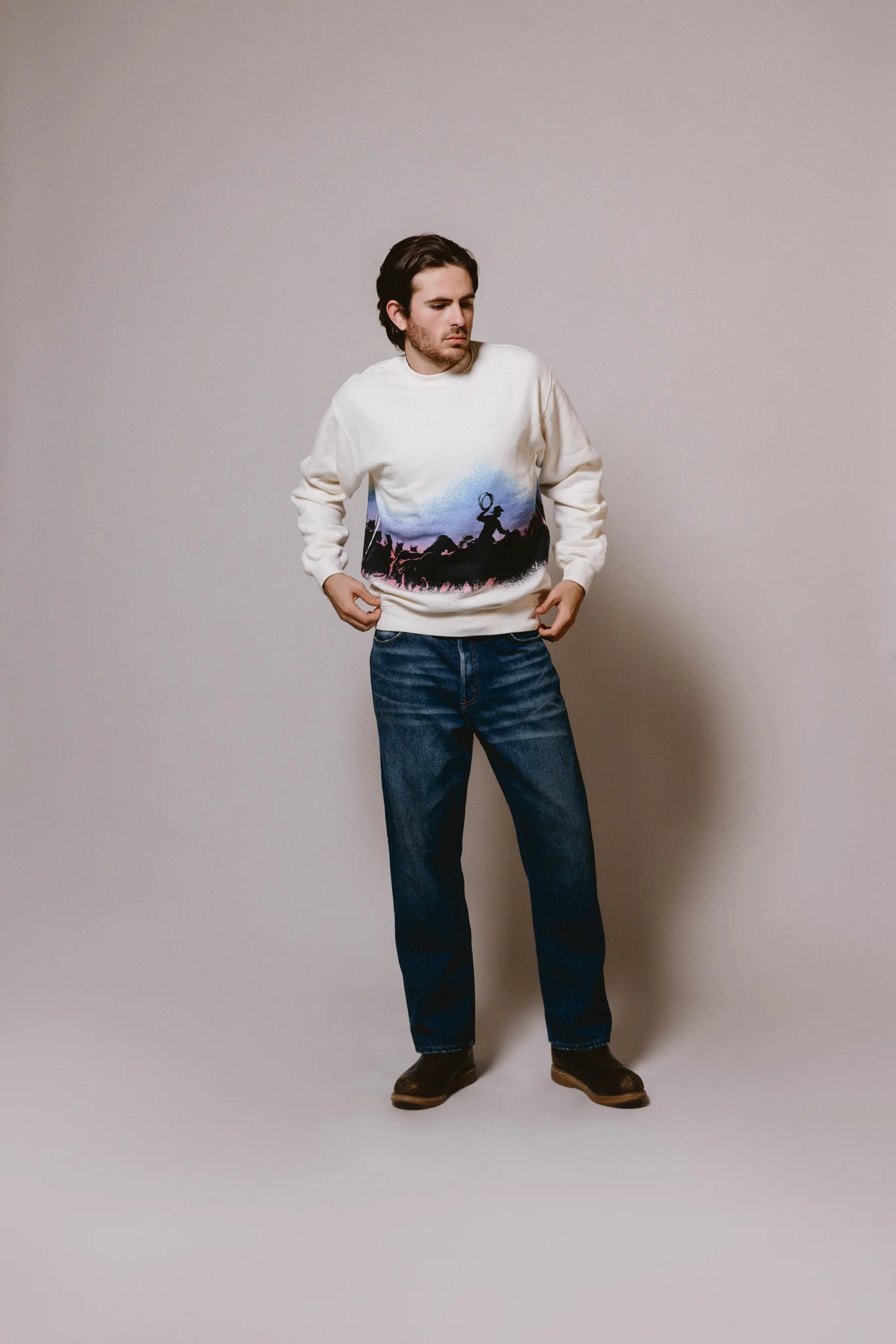 Drifting A Blue Hooded Sweatshirt | Bone - Image 6
