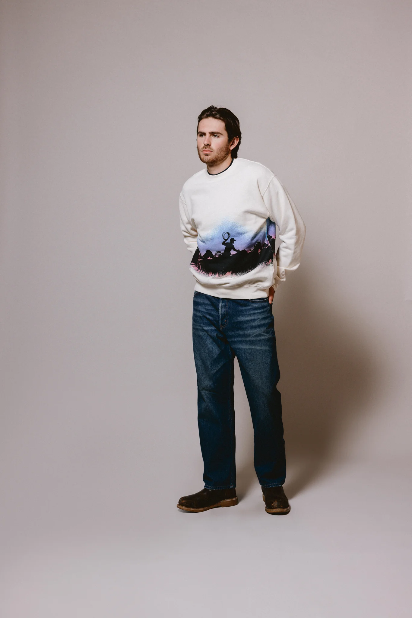 Drifting A Blue Hooded Sweatshirt | Bone - Image 7
