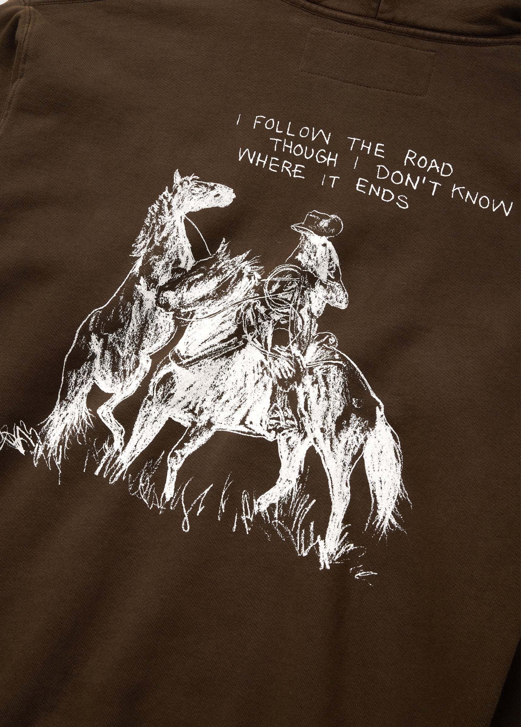 Follow The Road Hooded Sweatshirt | Dark Brown - Image 4