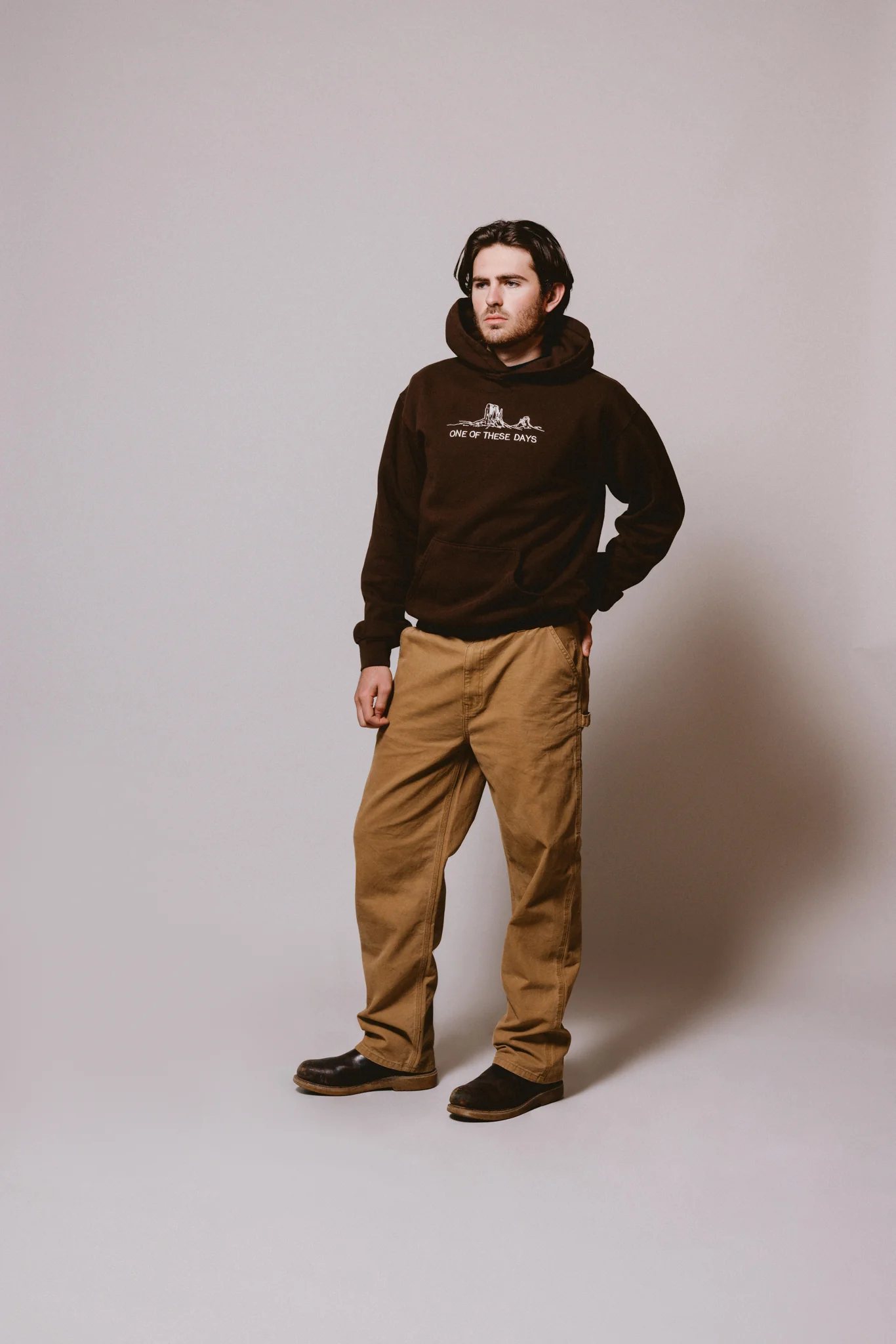 Follow The Road Hooded Sweatshirt | Dark Brown - Image 6