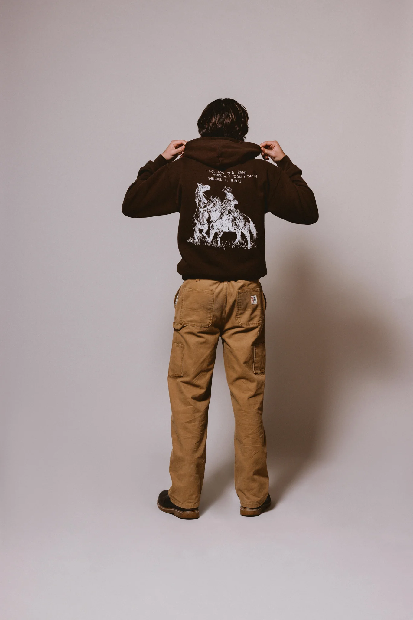 Follow The Road Hooded Sweatshirt | Dark Brown - Image 7
