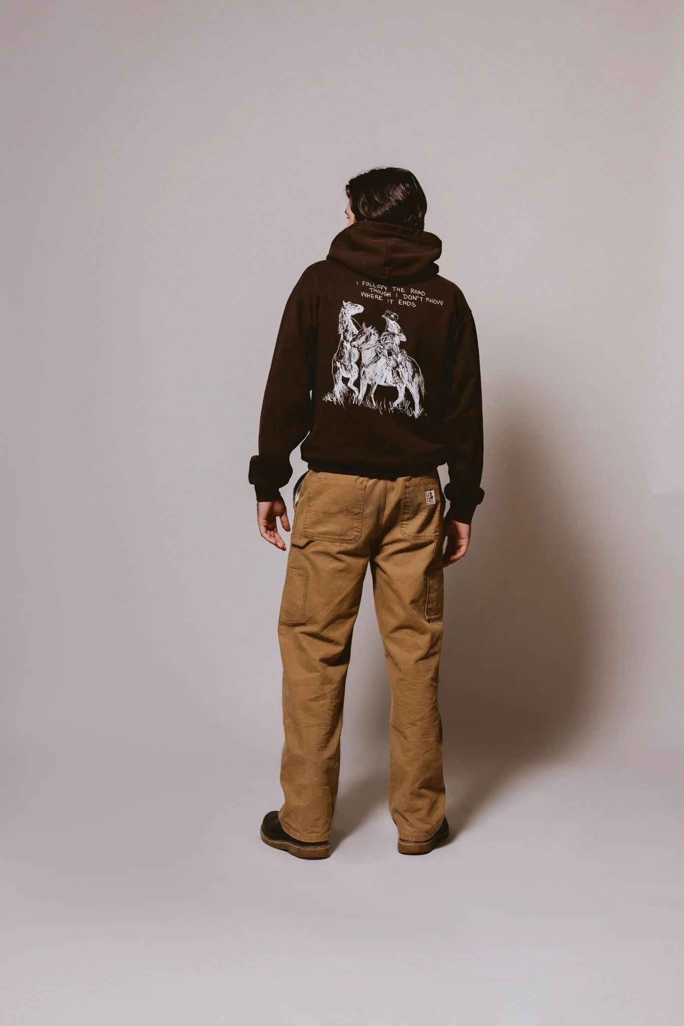 Follow The Road Hooded Sweatshirt | Dark Brown - Image 8