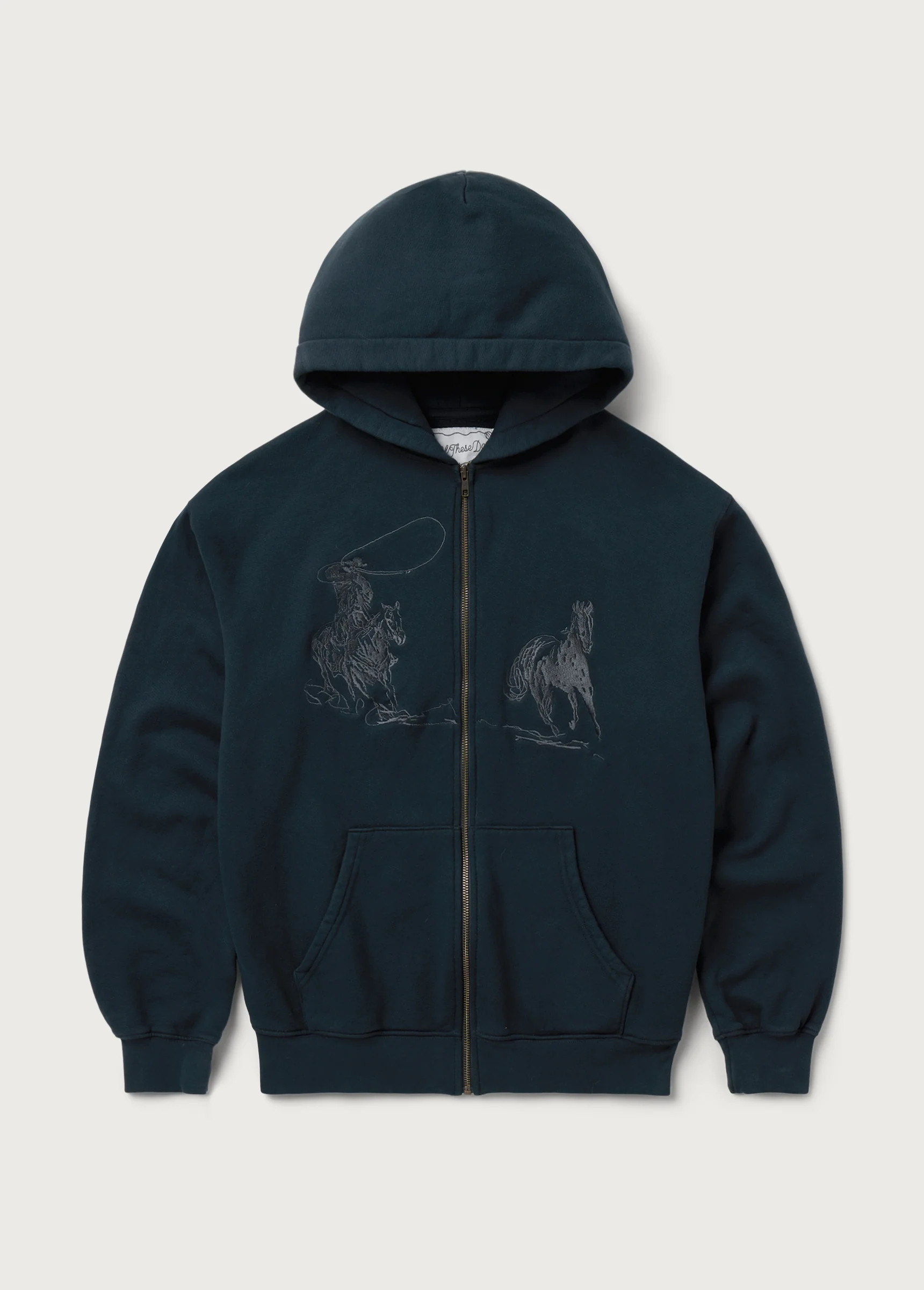 Into The Distance Zip Up Hoodie | Washed Black