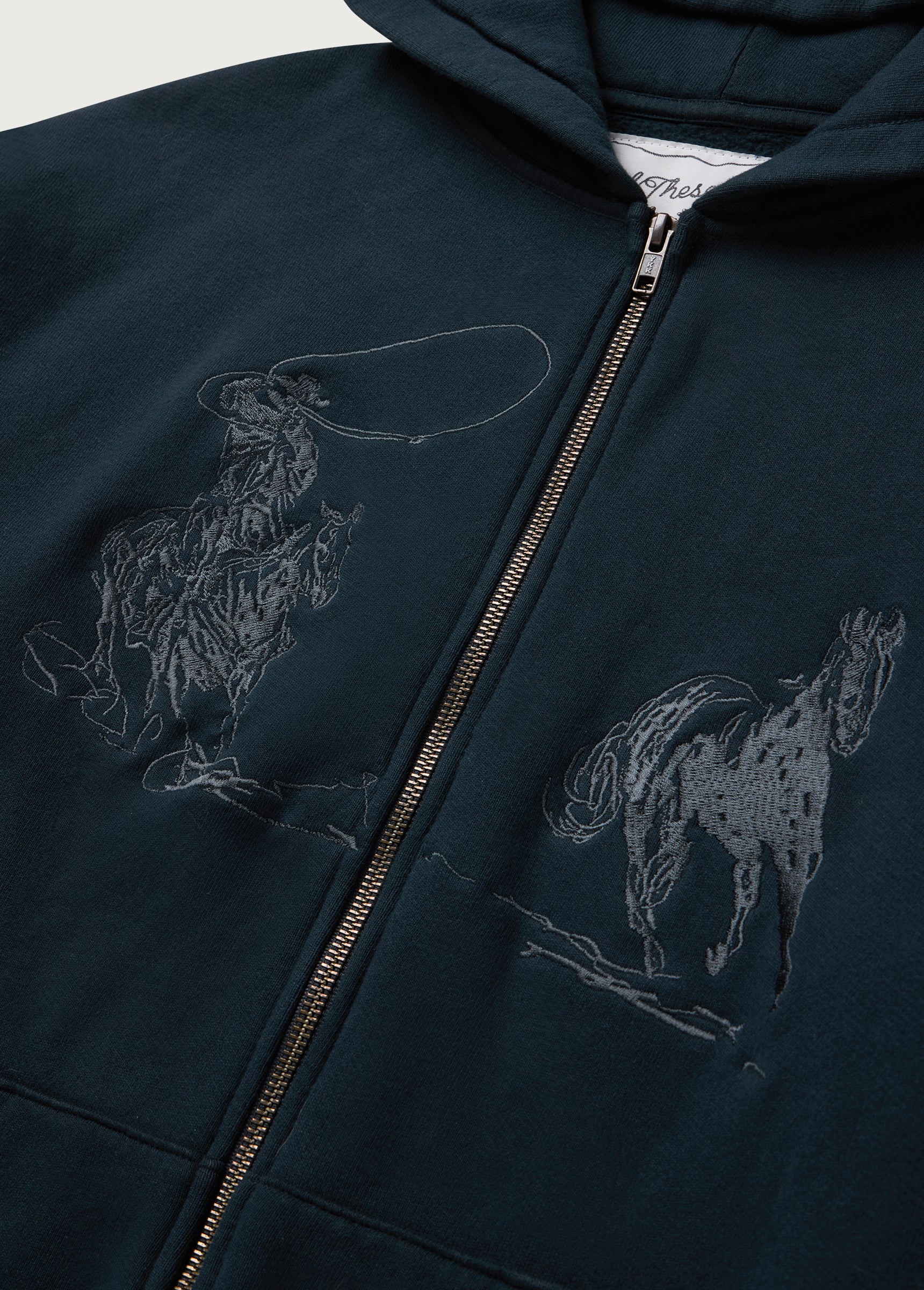 Into The Distance Zip Up Hoodie | Washed Black - Image 3