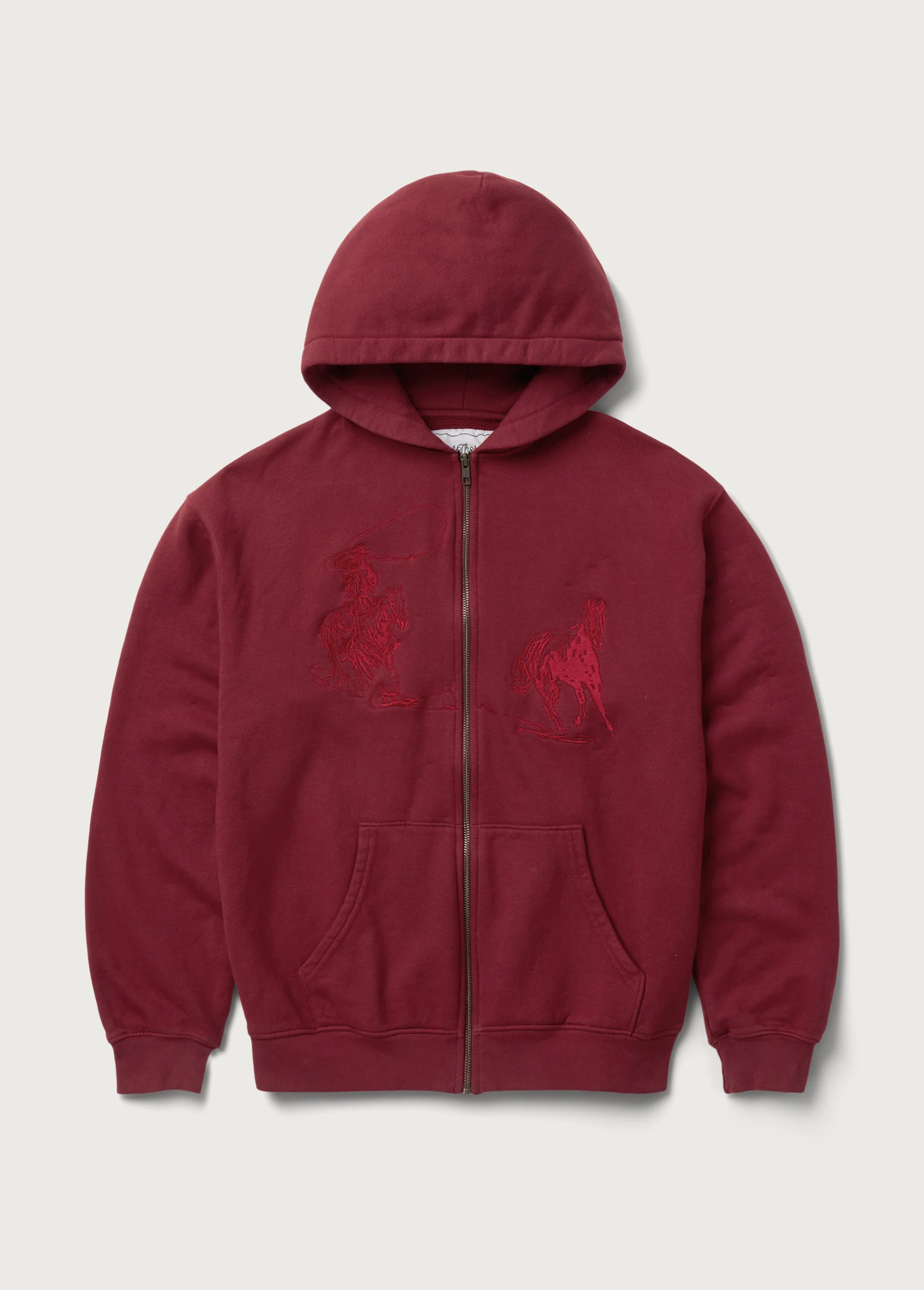 Into The Distance Zip Up Hoodie | Washed Burgundy
