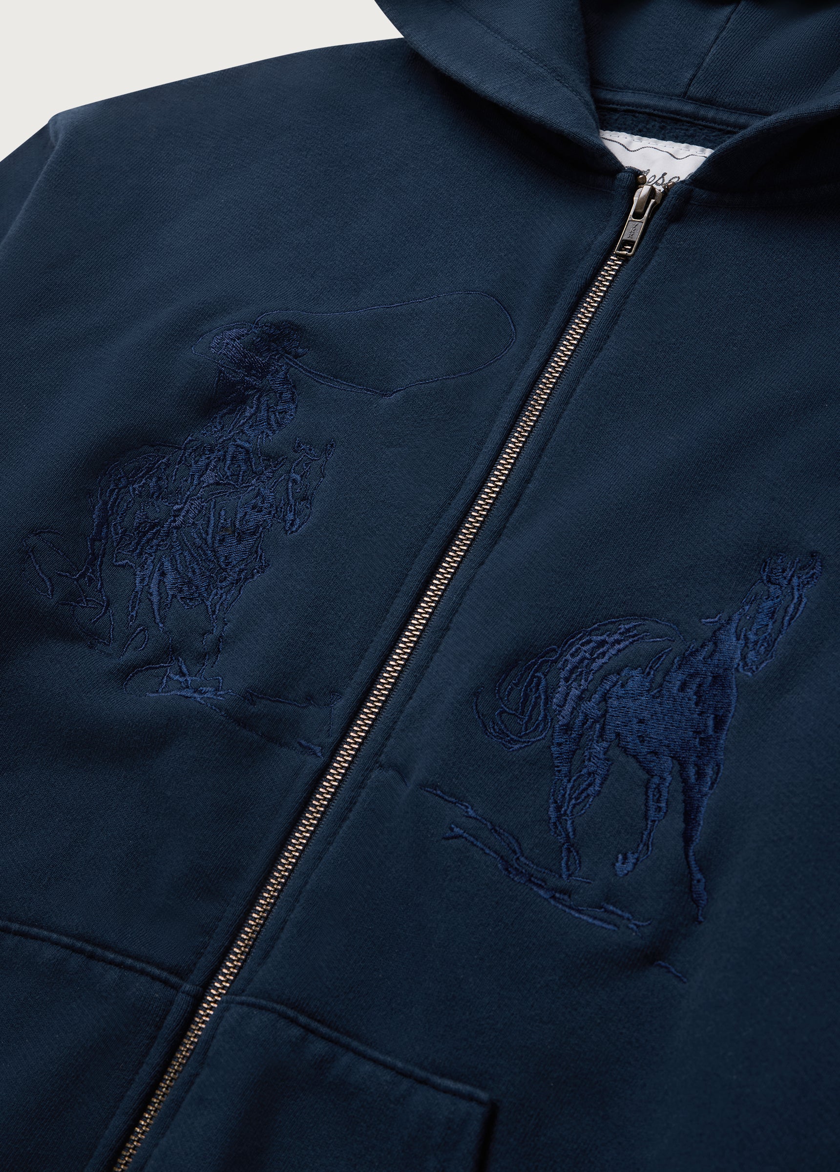 Into The Distance Zip Up Hoodie | Washed Navy - Image 3