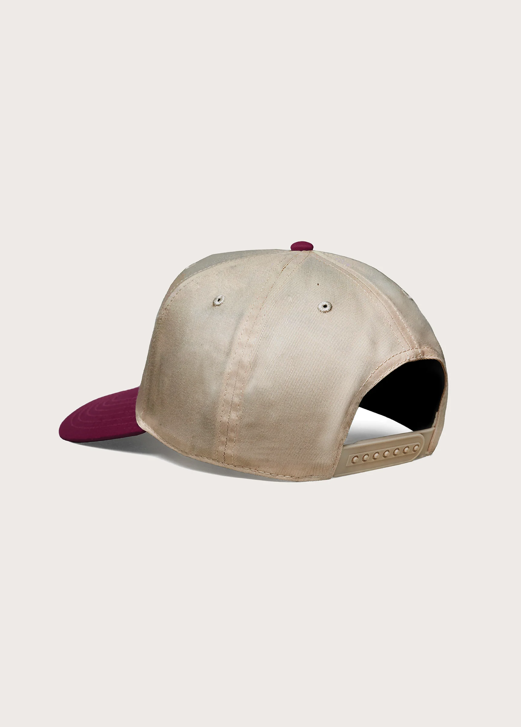 Just For A Moment 5 Panel Hat | Khaki/Burgundy - Image 2
