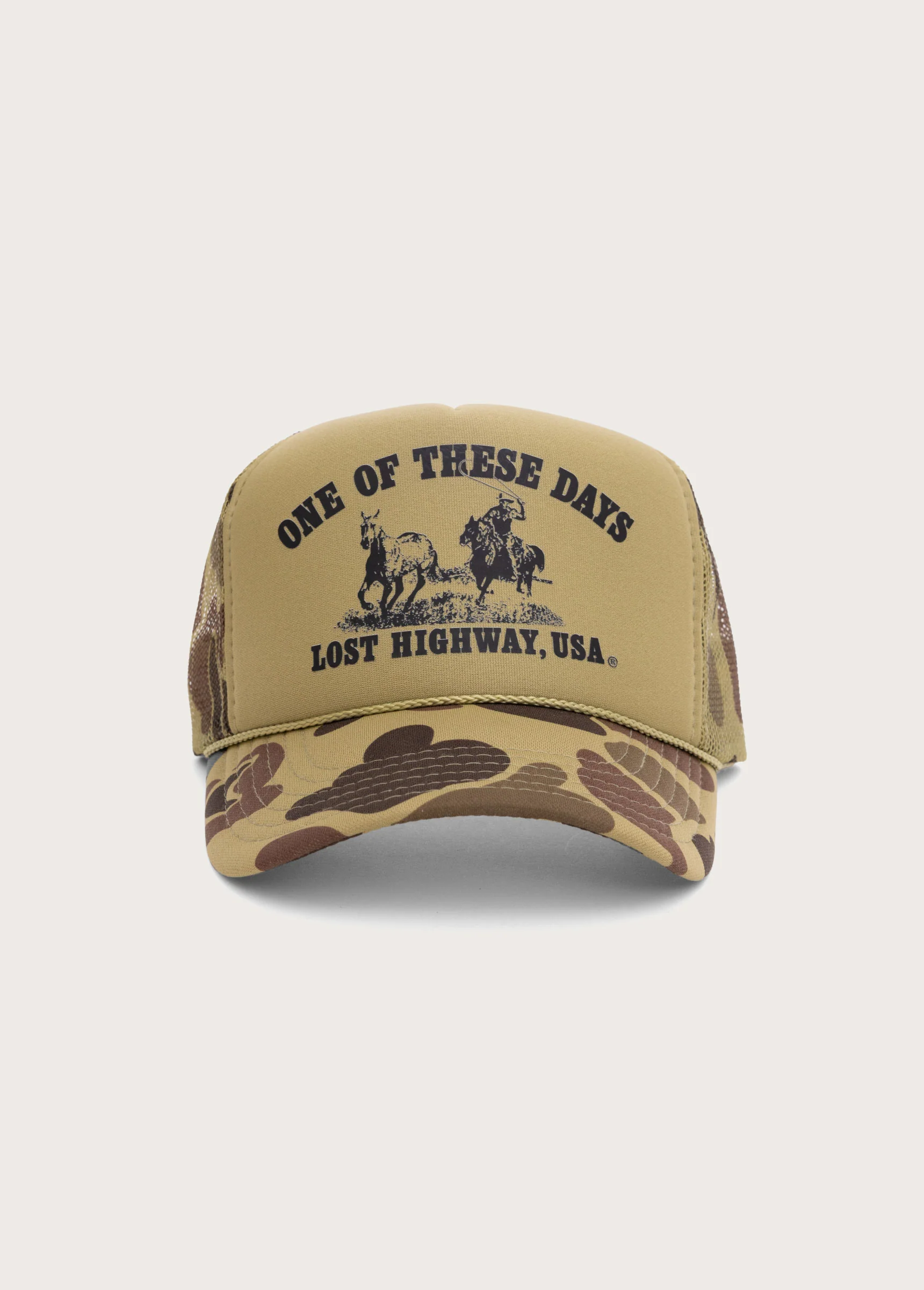 Lost Highway Foam Trucker Hat | Light Green Camo