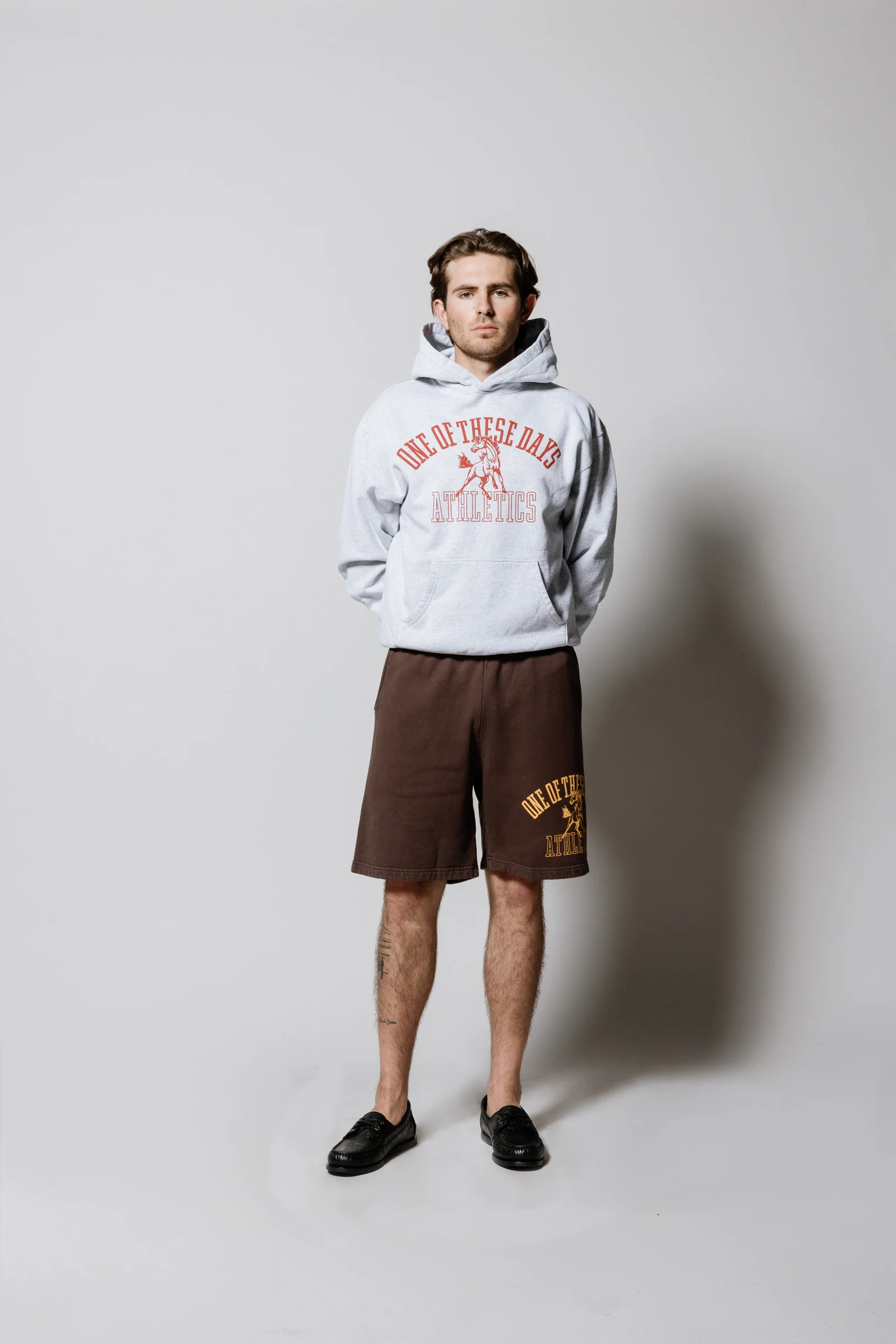 Mustang Athletics Hooded Sweatshirt | Heather Grey - Image 3