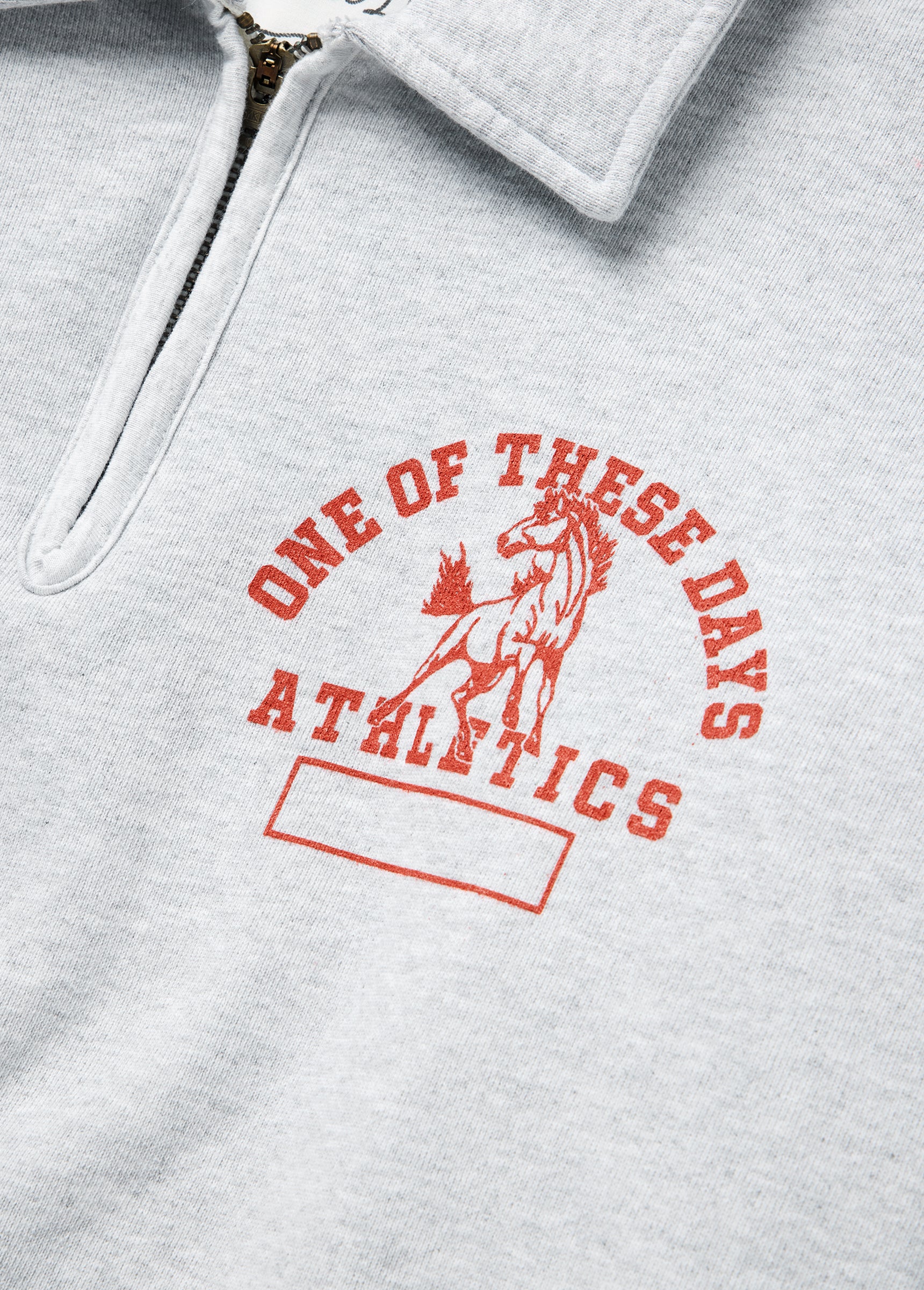 Mustang Athletics Quarter Zip | Heather Grey - Image 3