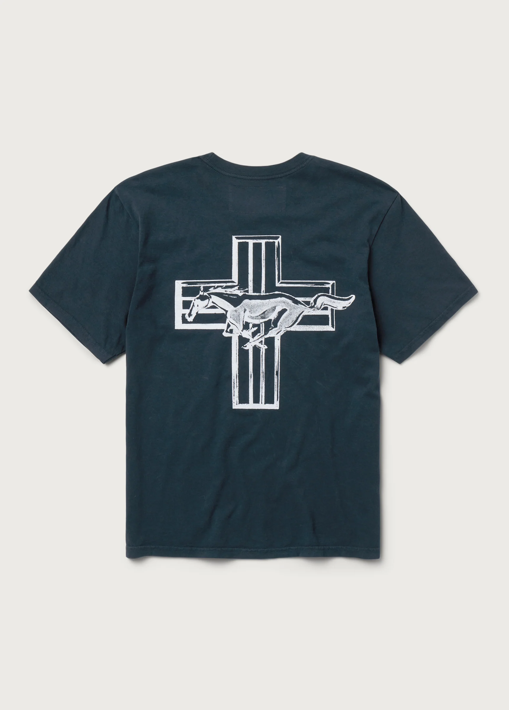 Mustang Cross Tee | Hard Washed Black - Image 2