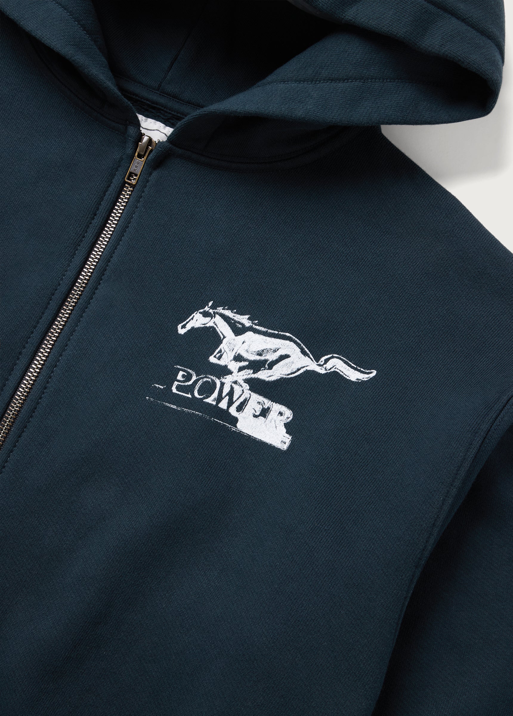 Mustang Cross Zip Up Hoodie | Washed Black - Image 3