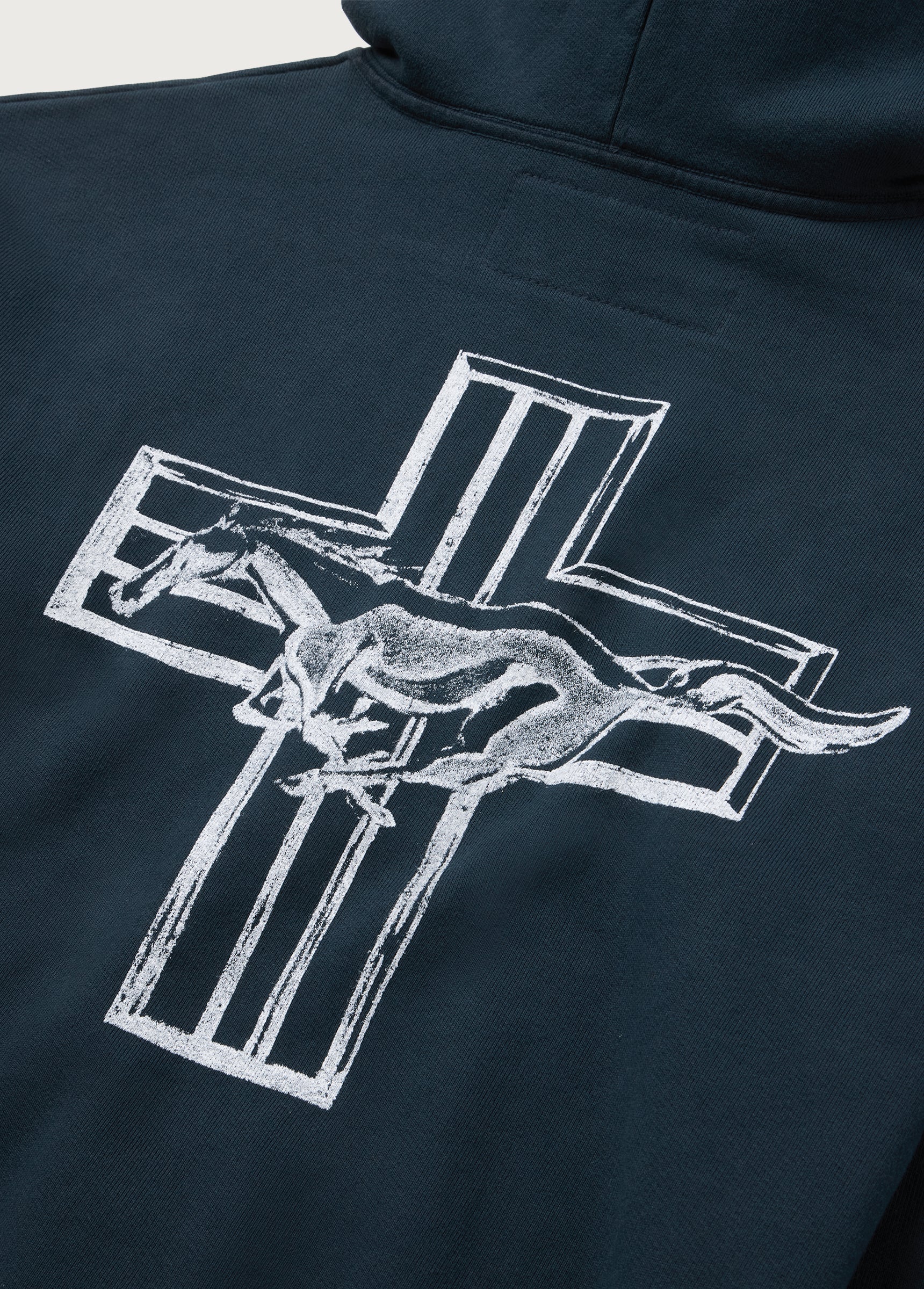 Mustang Cross Zip Up Hoodie | Washed Black - Image 4