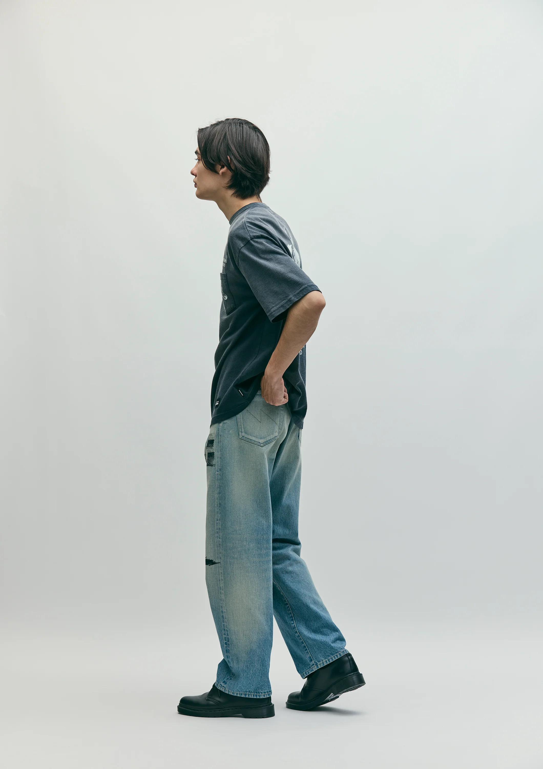 NBHD/OTD - On The Road Again Denim Pant | All Over Charcoal Drawing - Image 5