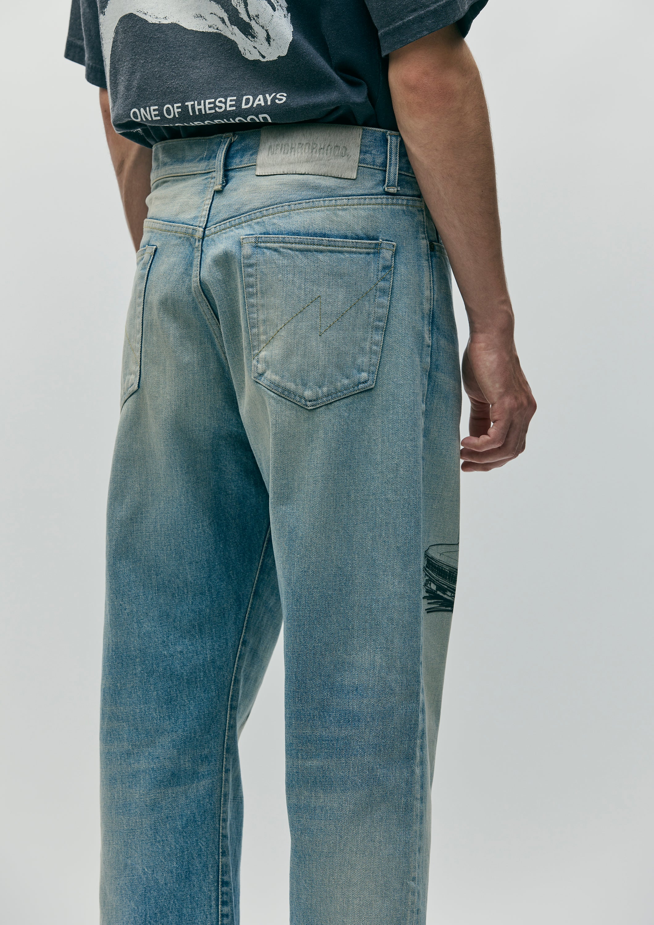 NBHD/OTD - On The Road Again Denim Pant | All Over Charcoal Drawing - Image 6