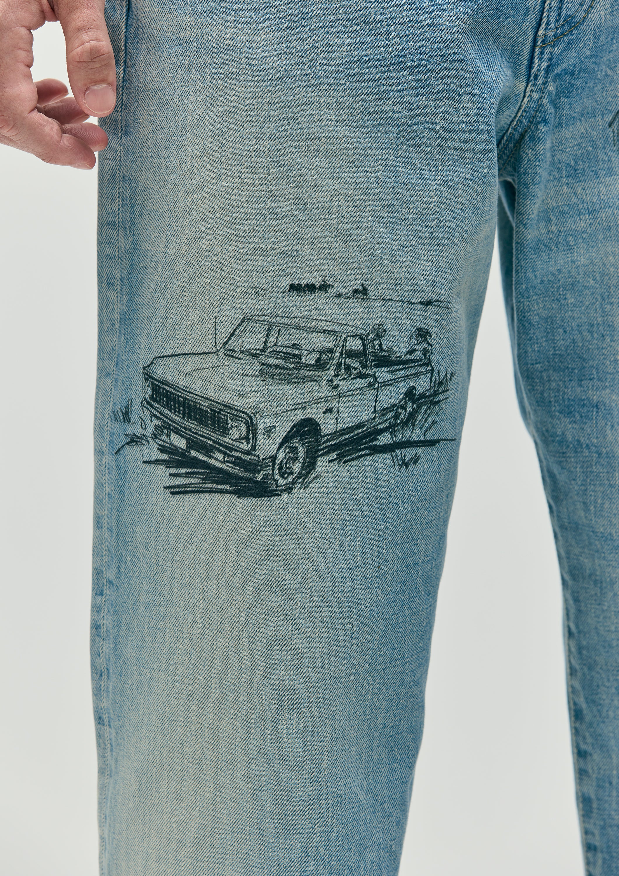 NBHD/OTD - On The Road Again Denim Pant | All Over Charcoal Drawing - Image 8