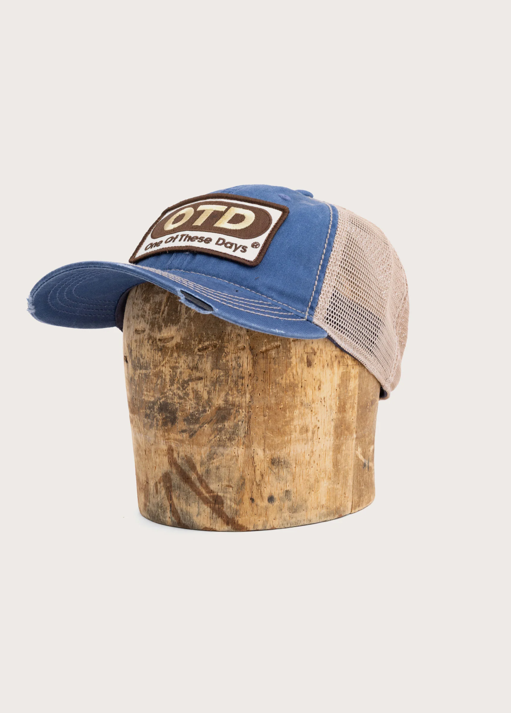 OTD Distressed Canvas Trucker Hat | Blue - Image 2