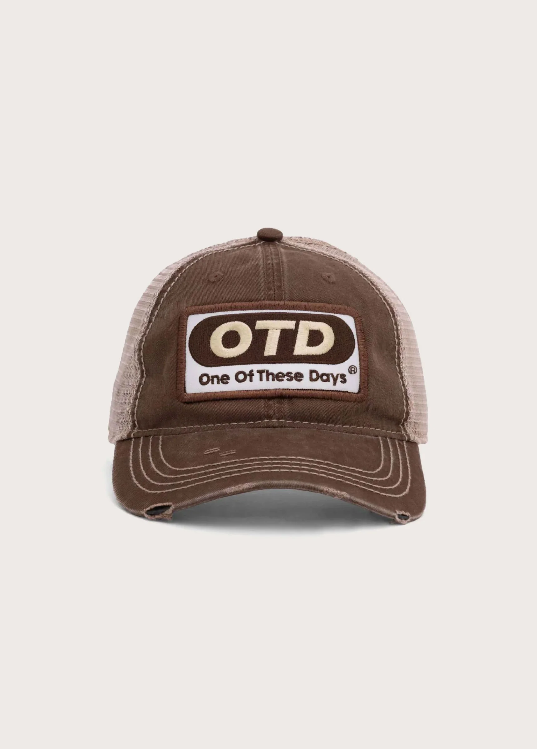 OTD Distressed Canvas Trucker Hat | Brown