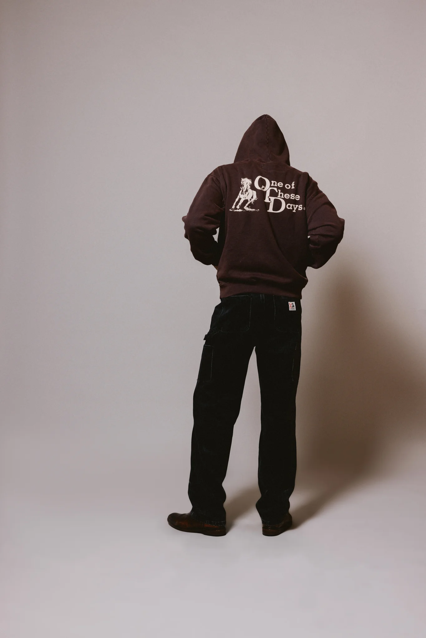 OTD Stacked Logo Zip Up Sweatshirt | Dark Brown - Image 7